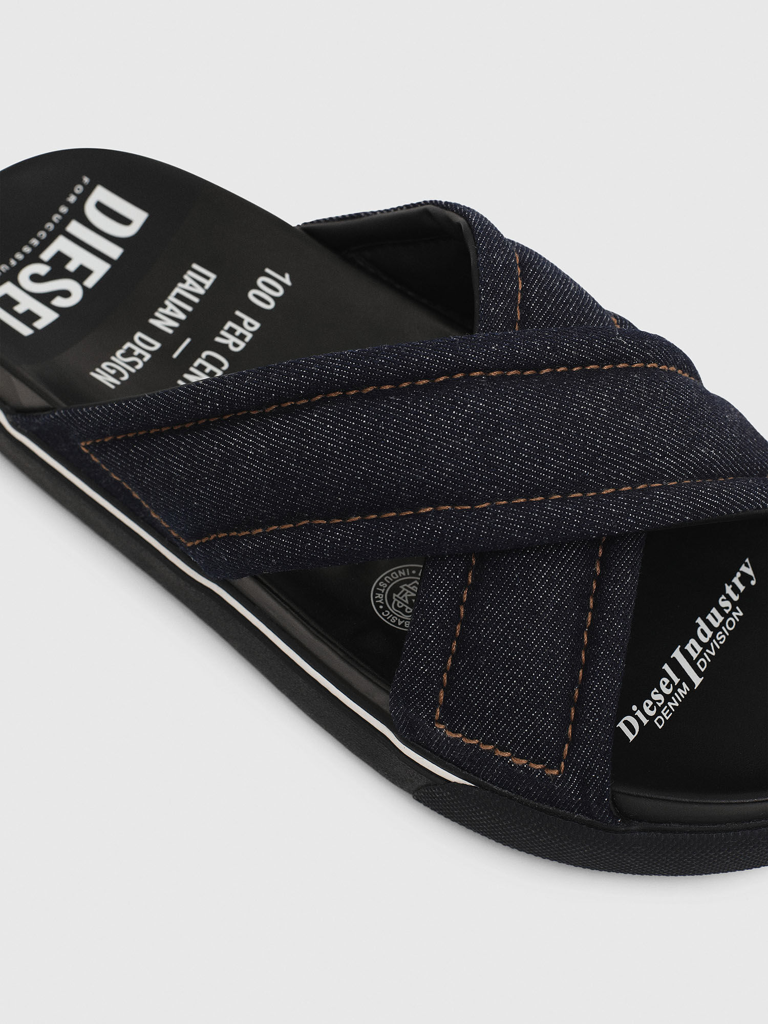 Crossover sandals in denim | Diesel