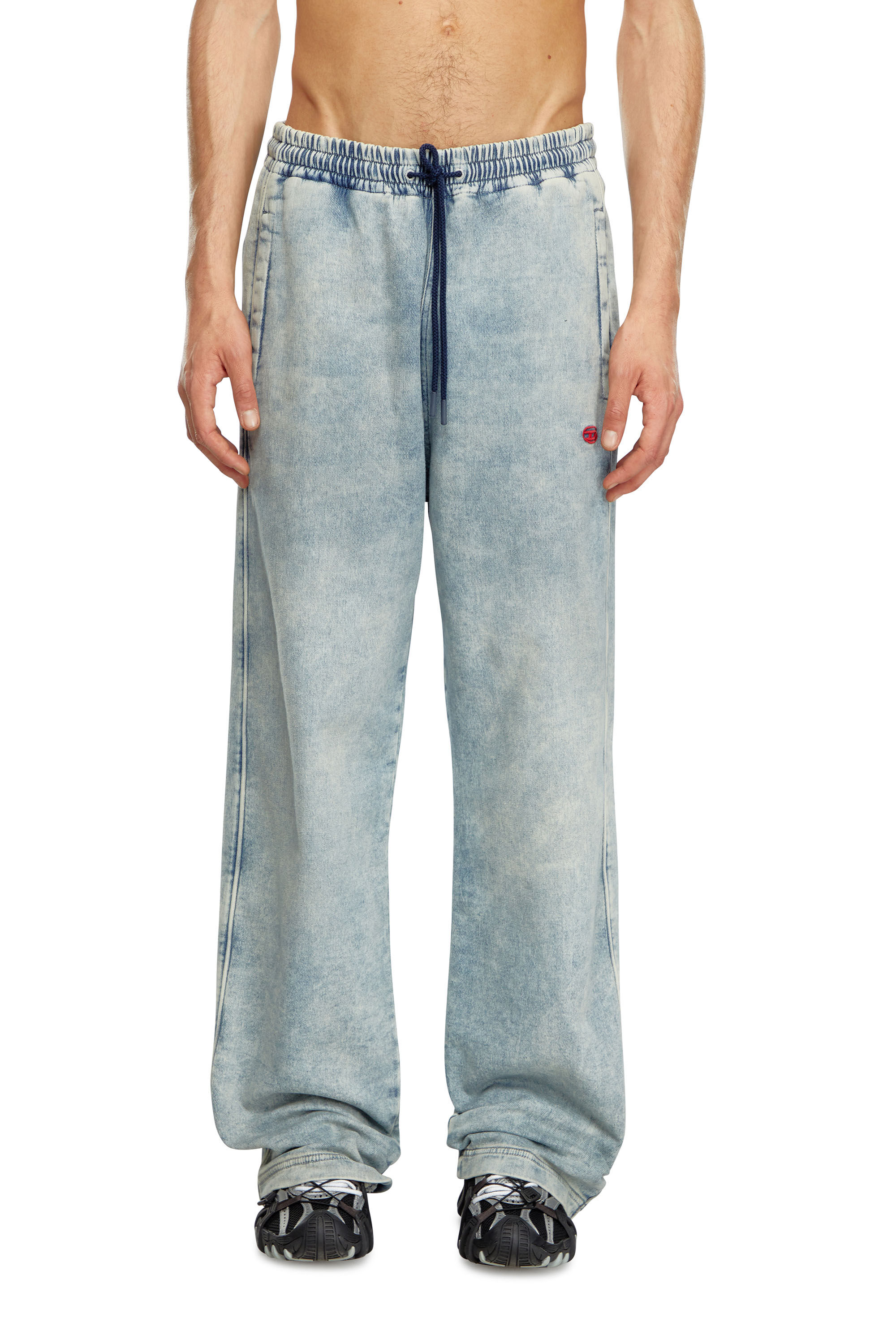 Diesel - Relaxed D-Martyans Track Denim 068LU Hombre, Azul Claro - 3