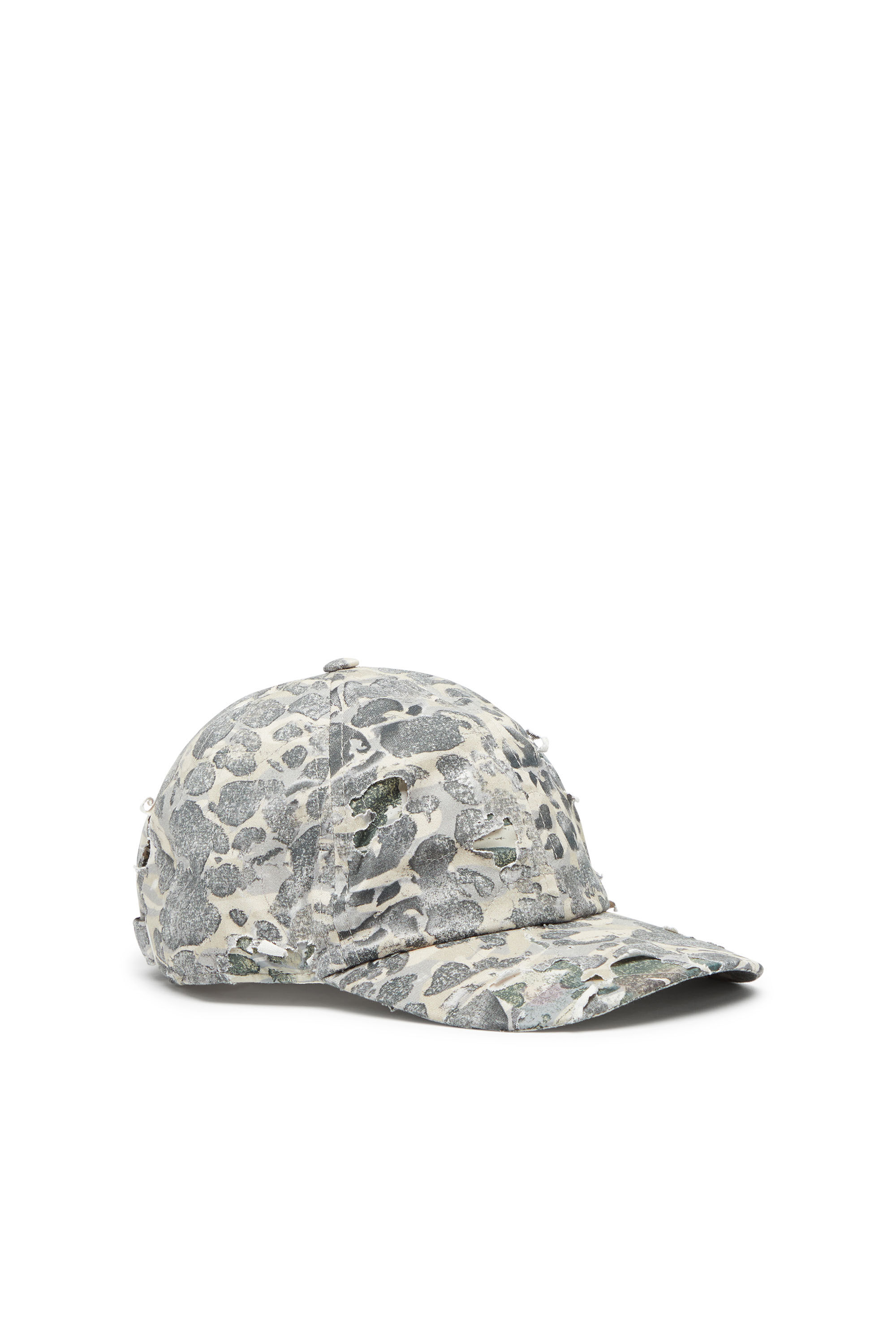 Men's Camo baseball cap with destroyed finish | Multicolor