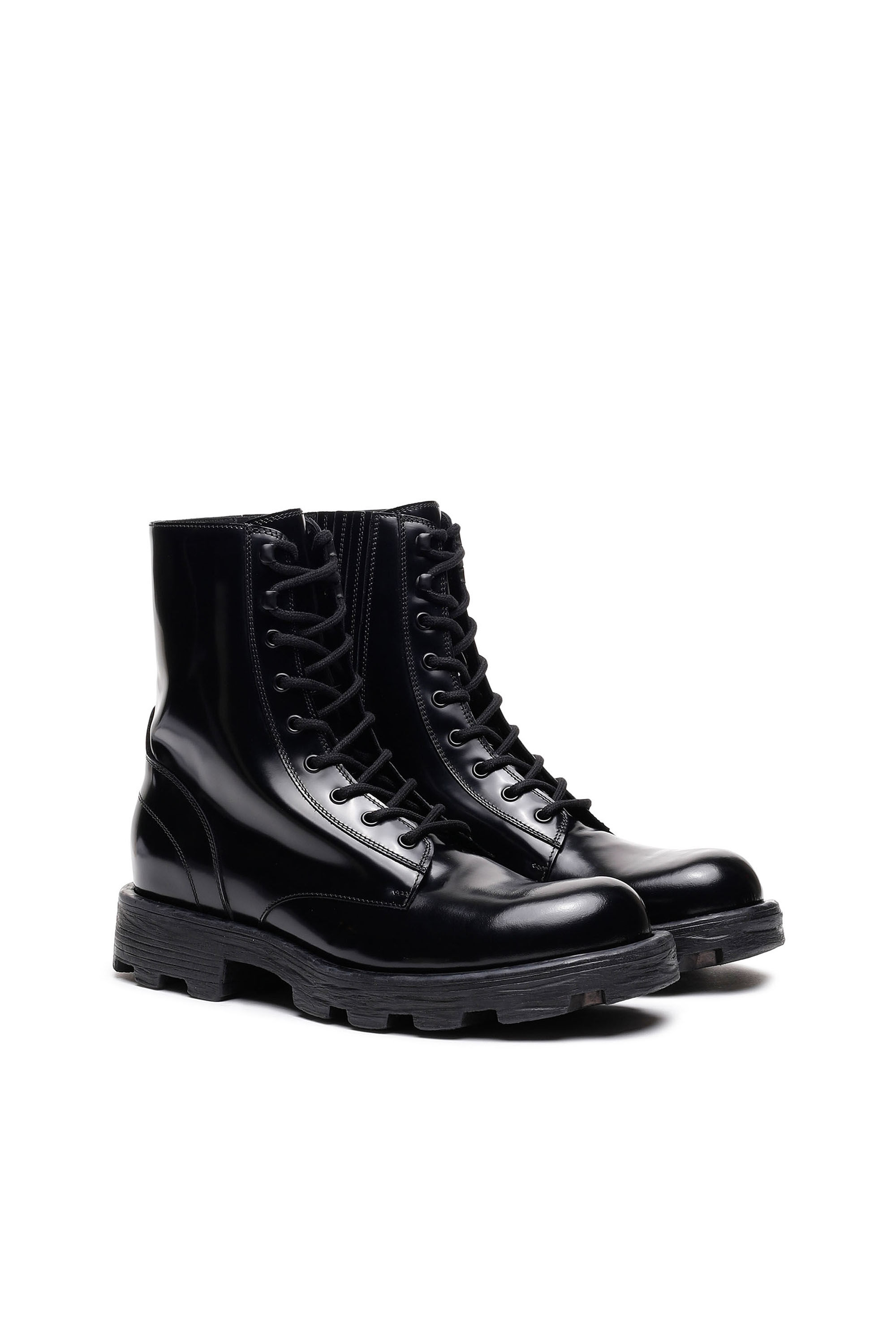 D HAMMER BT Man Combat boots in glossed leather Diesel