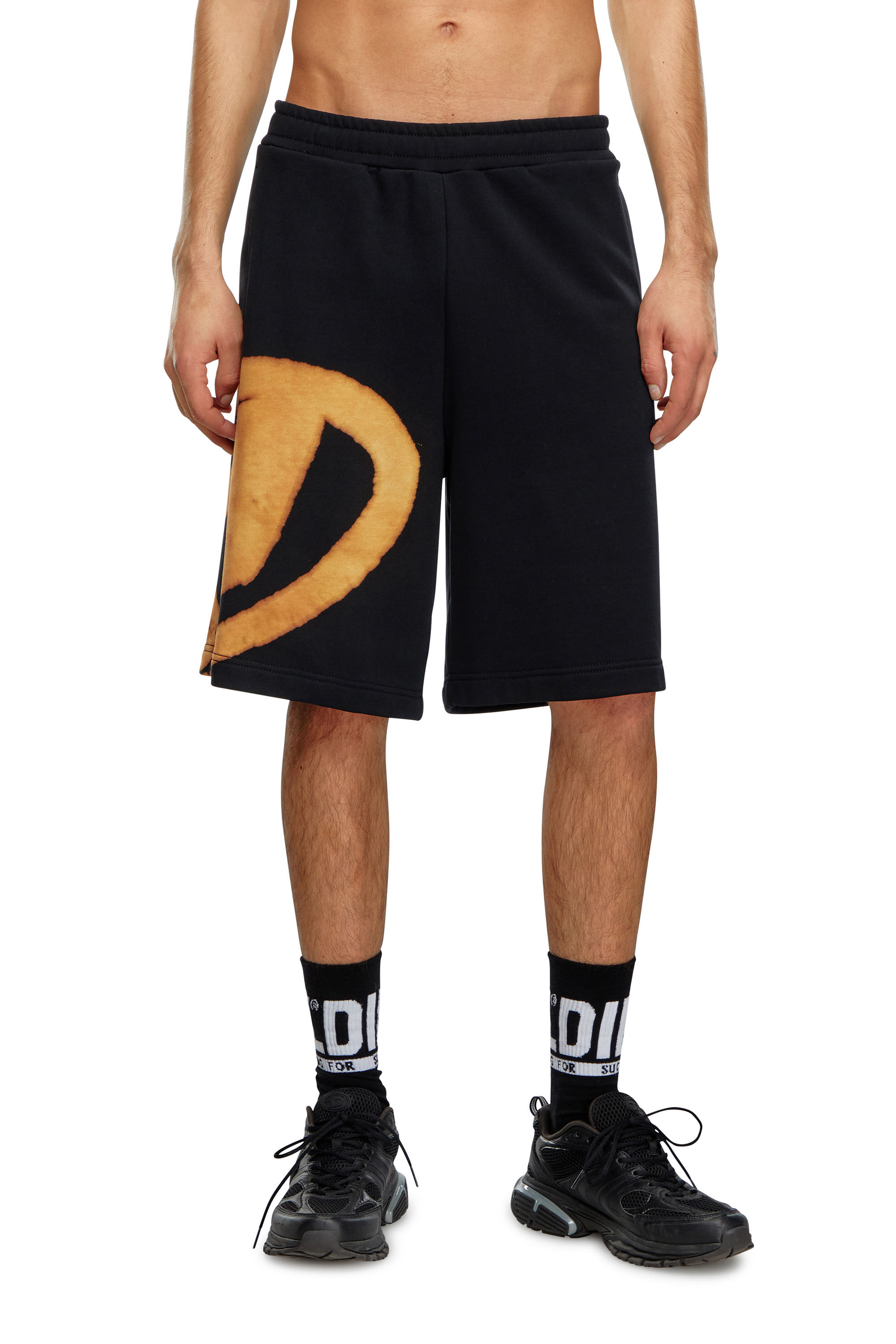 Men's Sweat shorts with bleached logo | Multicolor | Diesel