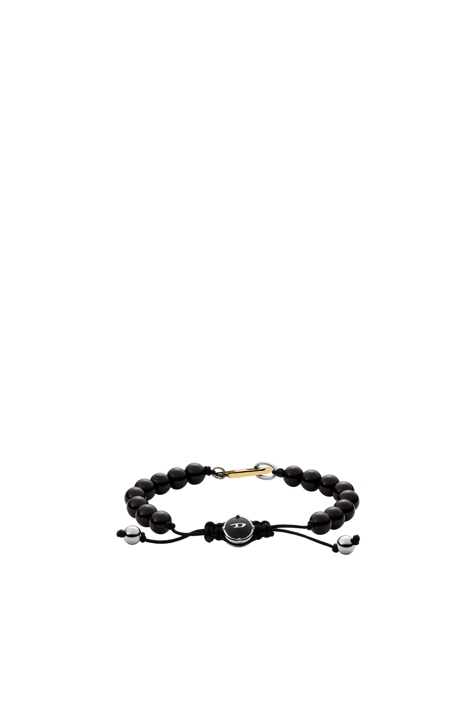 DX1341: Black agate beaded bracelet | Diesel