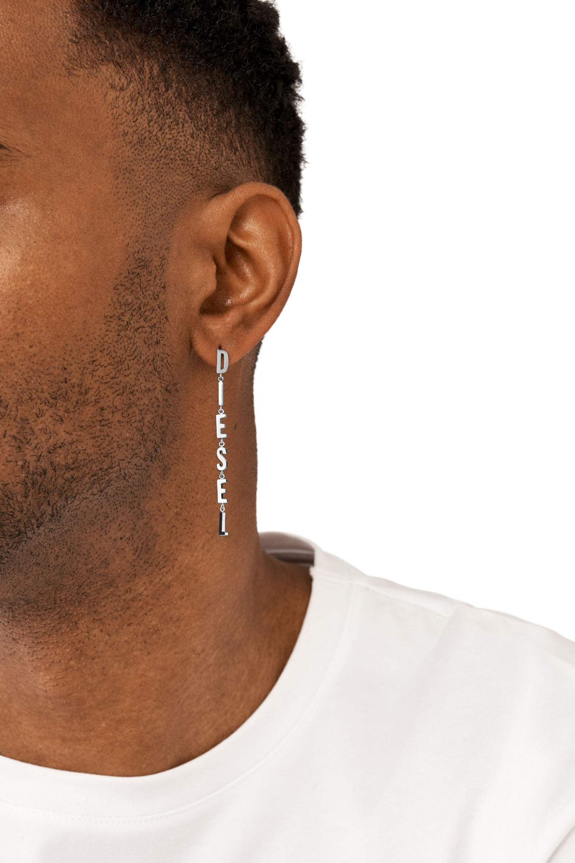 ☆DIESEL☆ hoop single earrings DX1333040 Women's Stainless steel drop earrings | Silver | Diesel