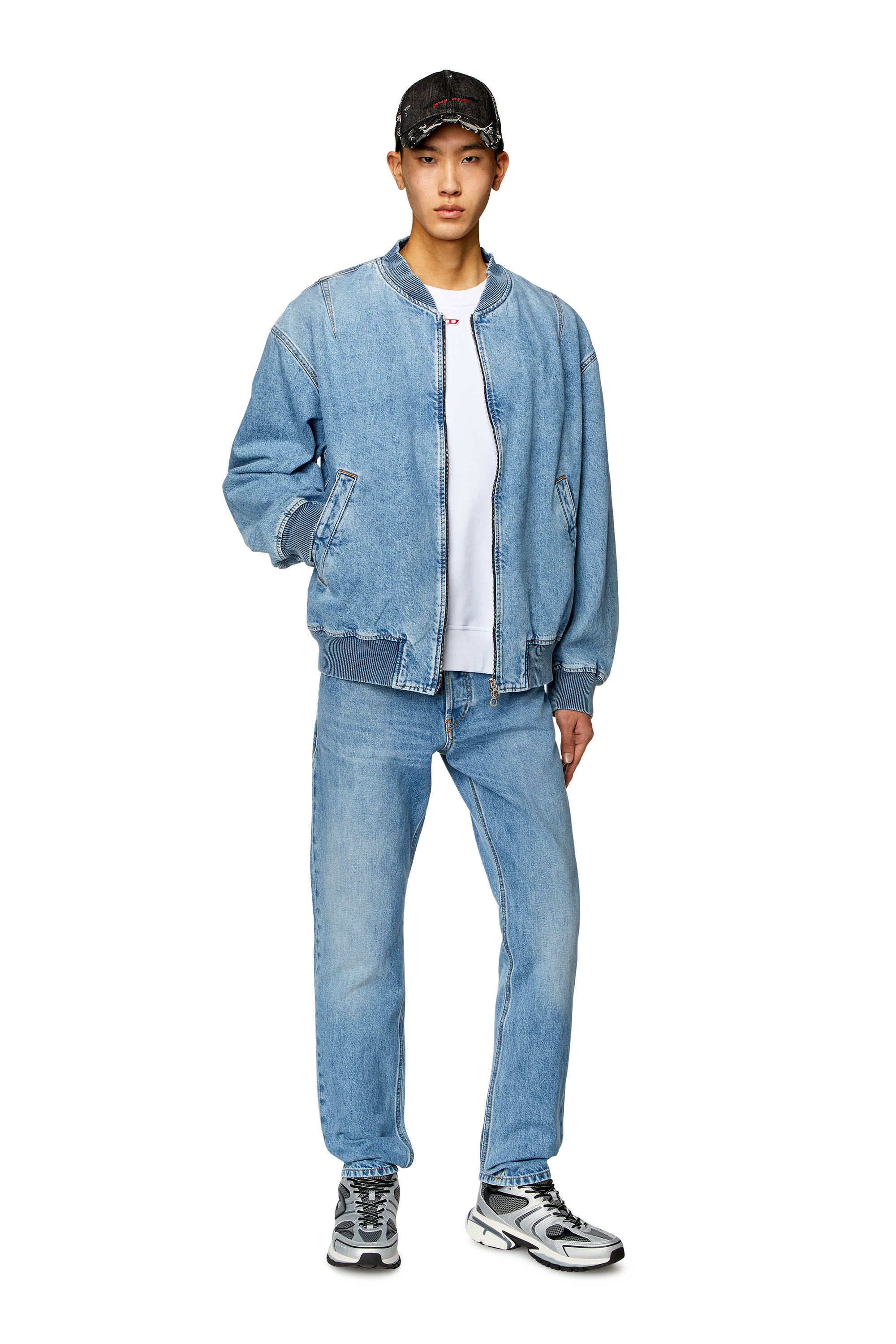 Men's Bomber jacket in denim | Blue | Diesel