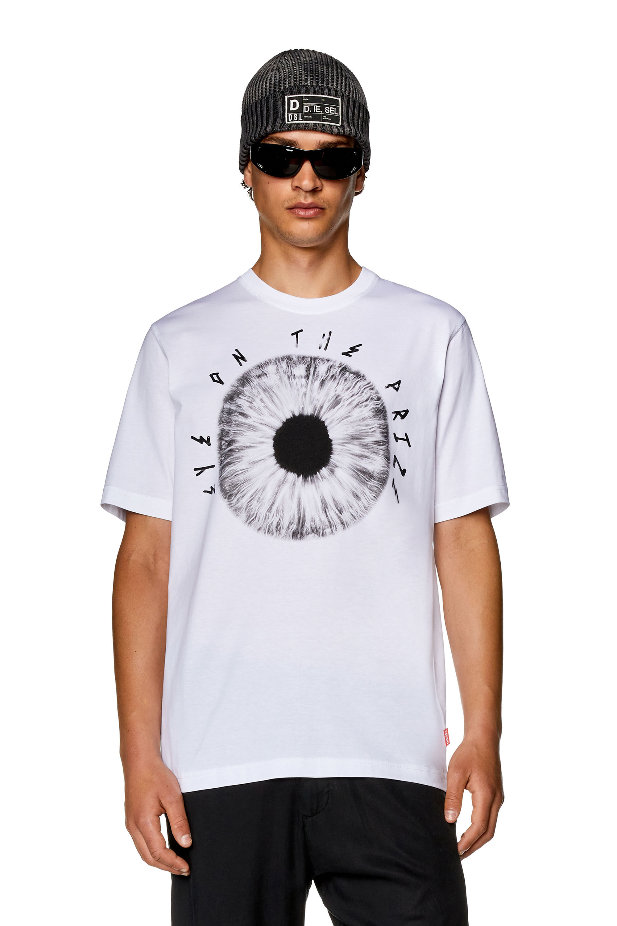 Diesel - T-JUST-L19, Camiseta con estampado Eye on the Prize Hombre in Blanco - 3