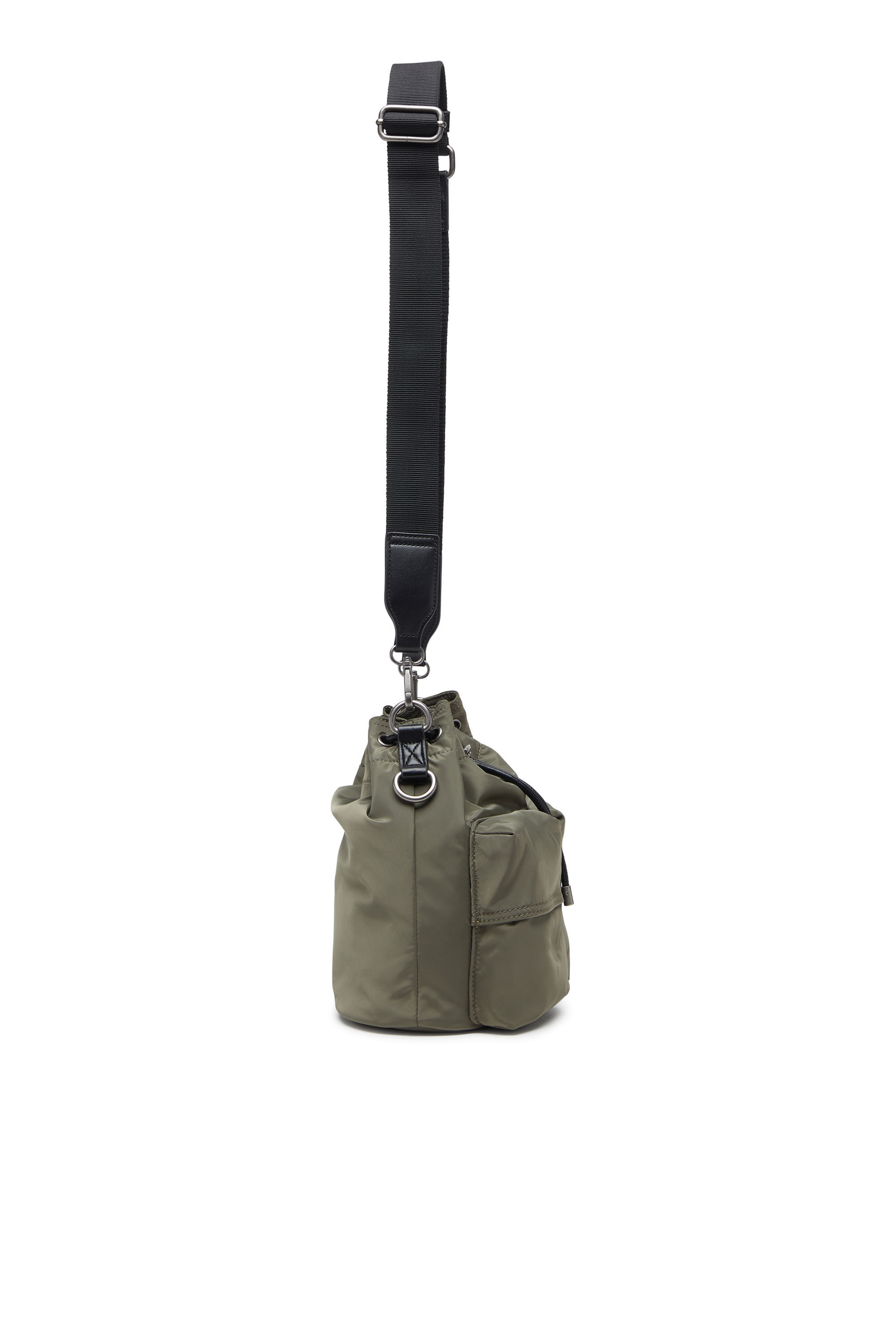Diesel - MULTI-PKTS BUCKET X, Multi-Pkts-Bolso tipo cubo multibolsillo en tejido recubierto utility Unisex in Verde - 4