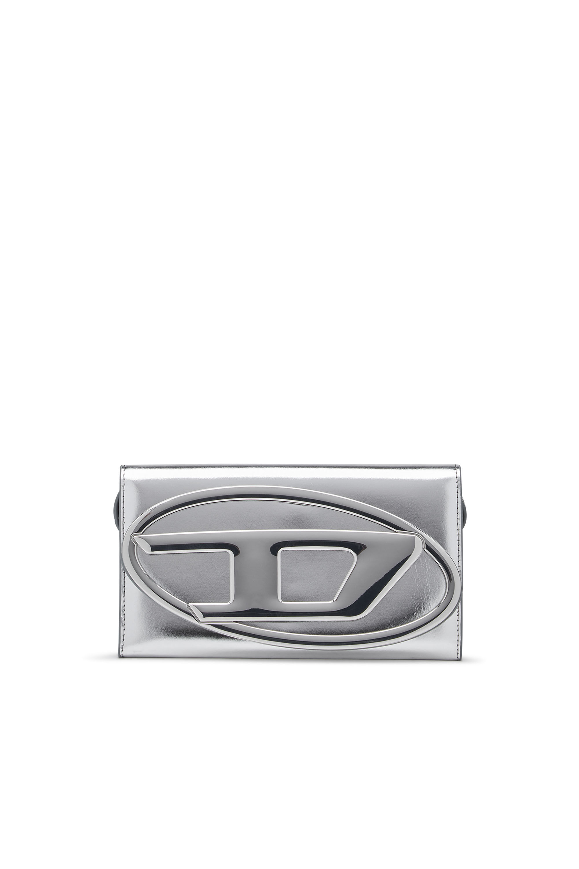 DIESEL☆ Wallet bag in mirrored leather シルバー Women's Wallet bag in mirrored leather | Silver | Diesel