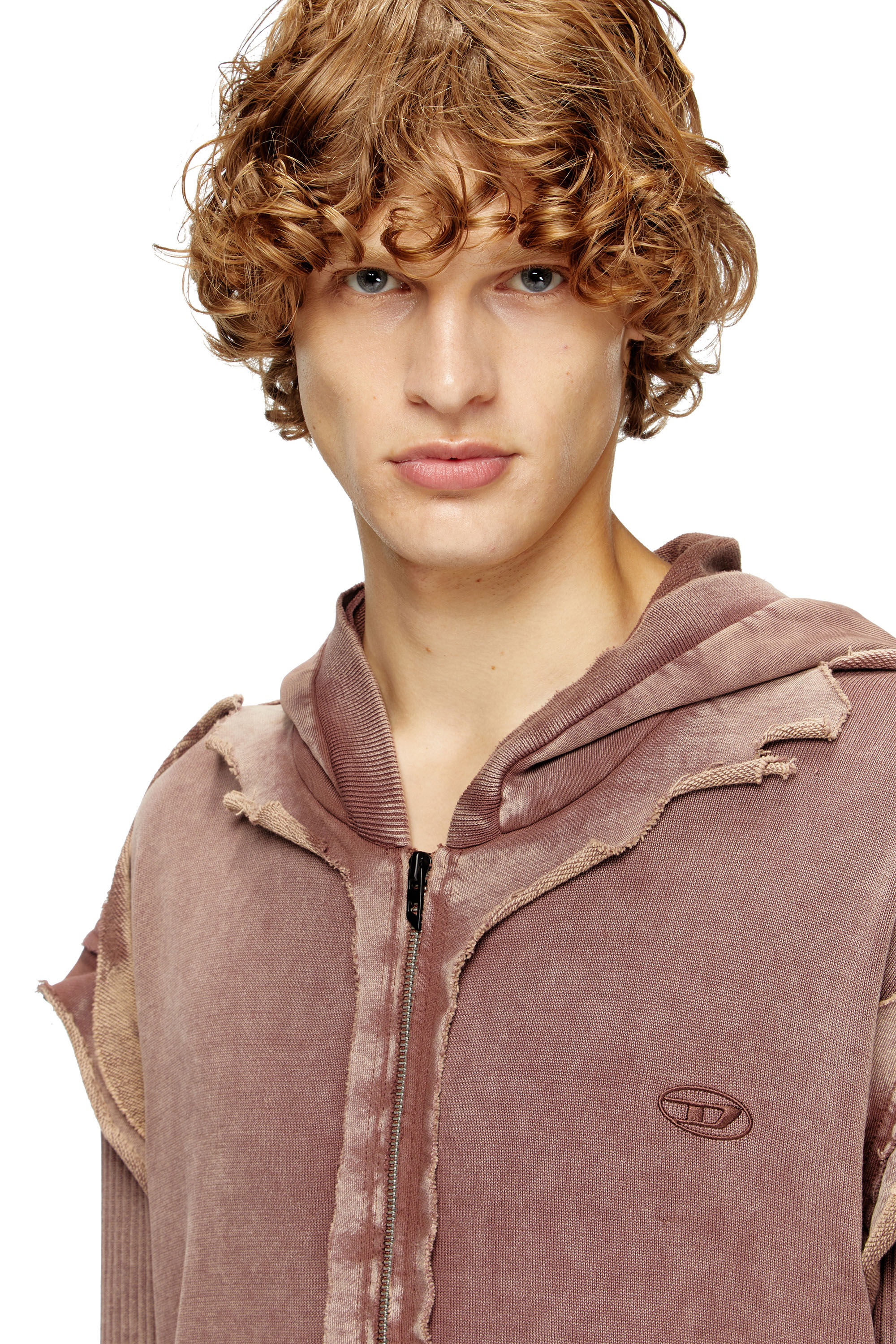 Diesel - K-PELTO, Man's Zip-up hoodie with destroyed effect in null - 5