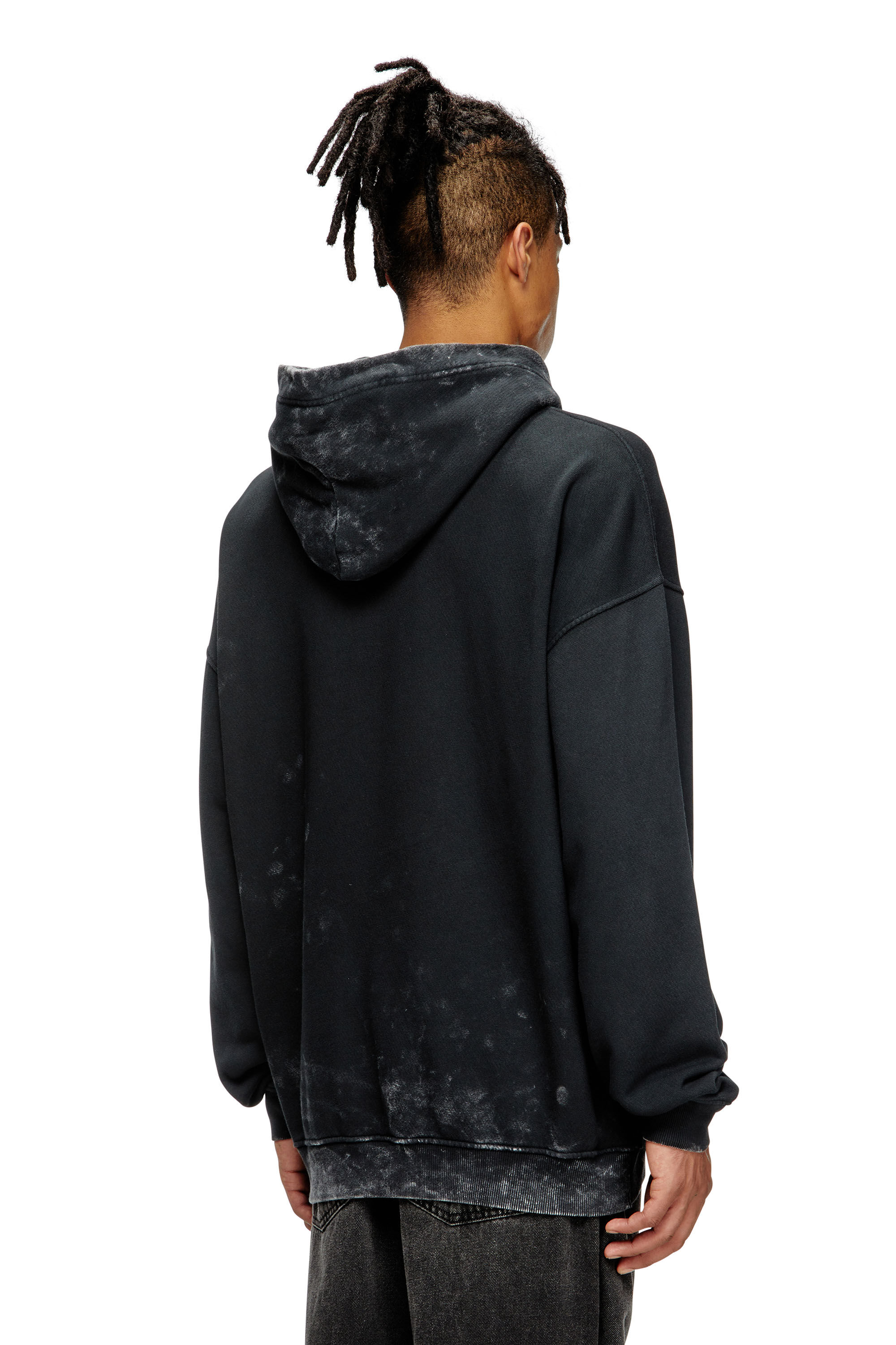 Diesel - S-BOXT-HOOD-T10, Sudadera con capucha y Oval D de metal recortada Hombre in Negro - 3