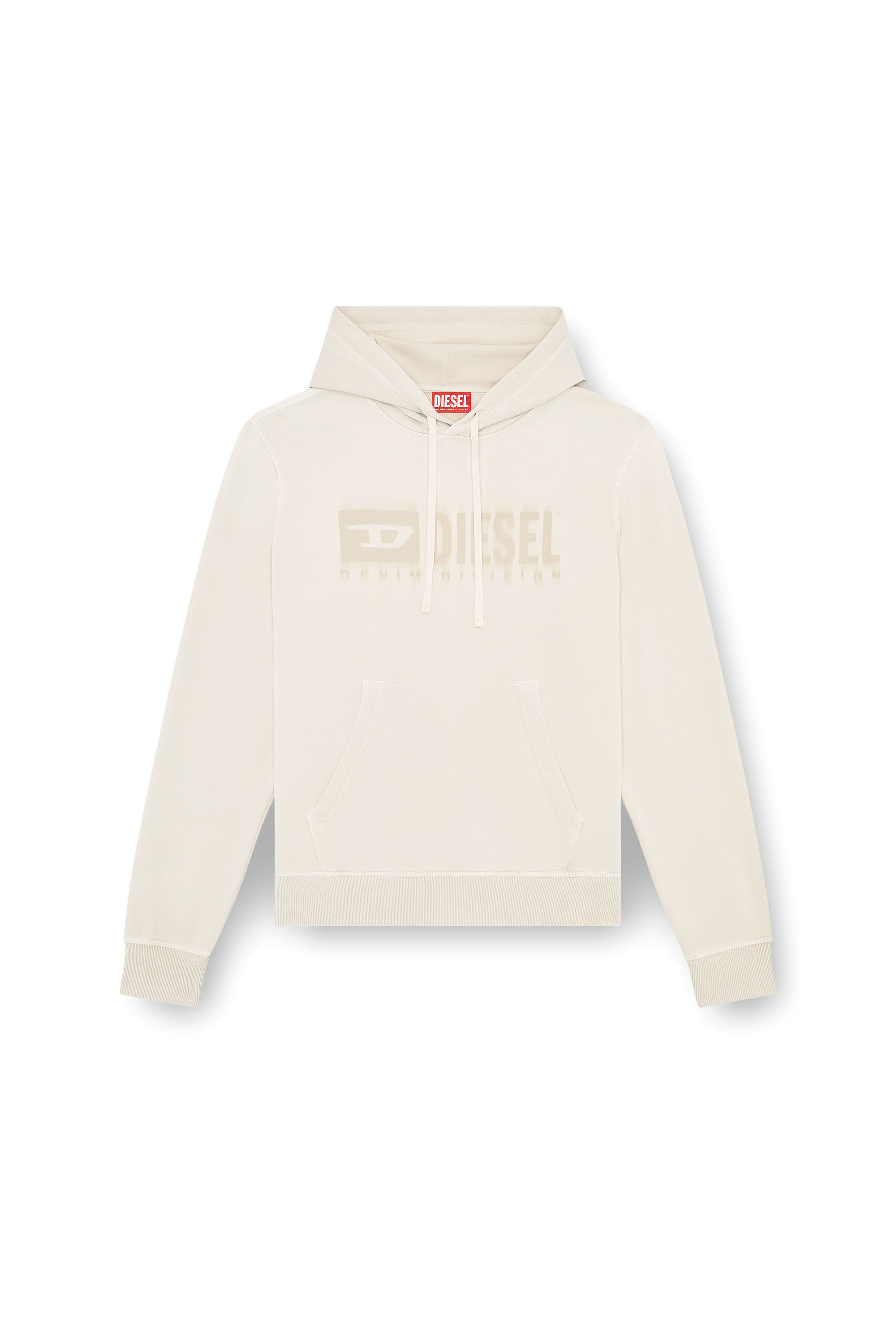 Men's Faded hoodie with Denim Division logo | Beige | Diesel