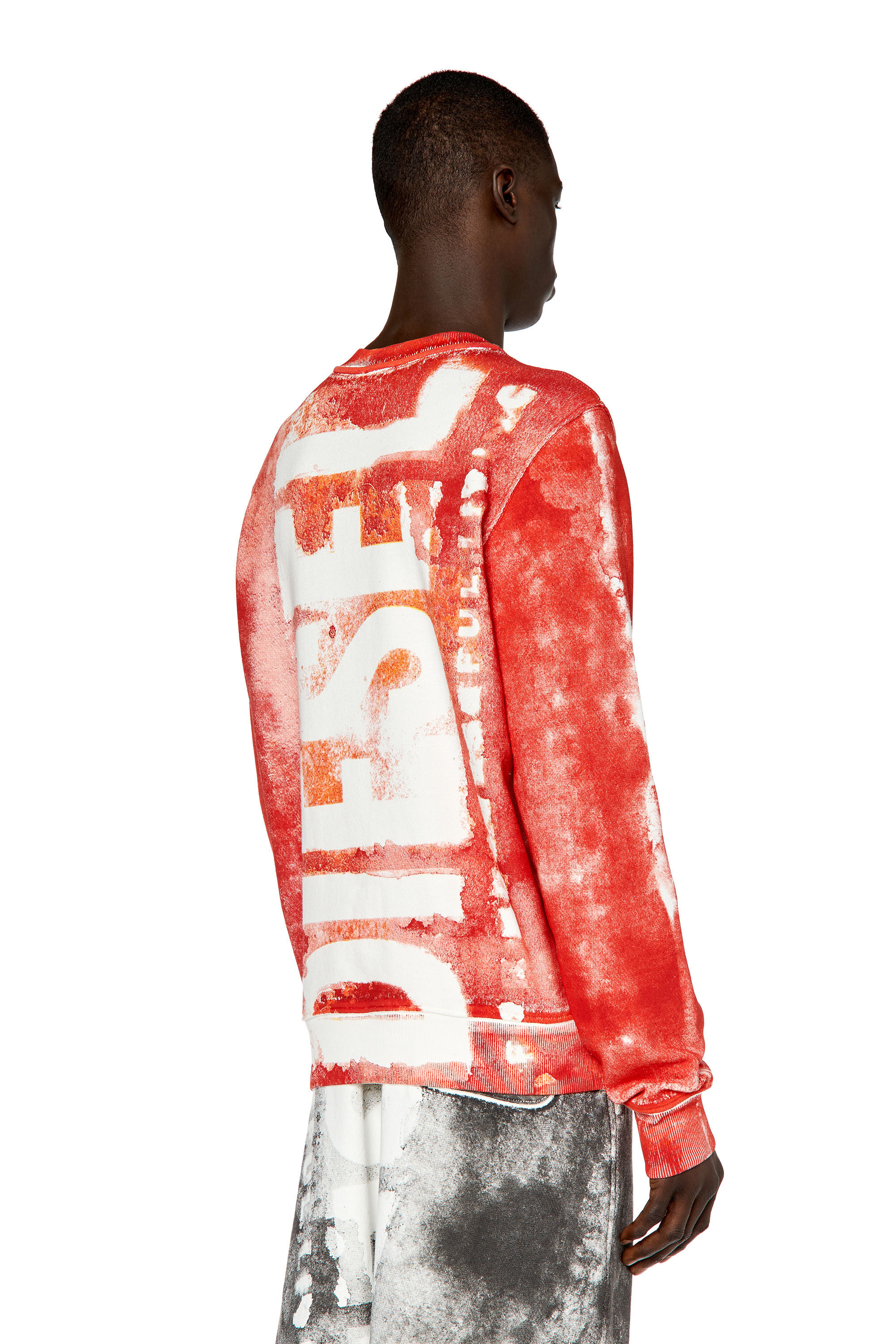 S-GINY Man: Logo sweatshirt with colour bleed effect | Diesel
