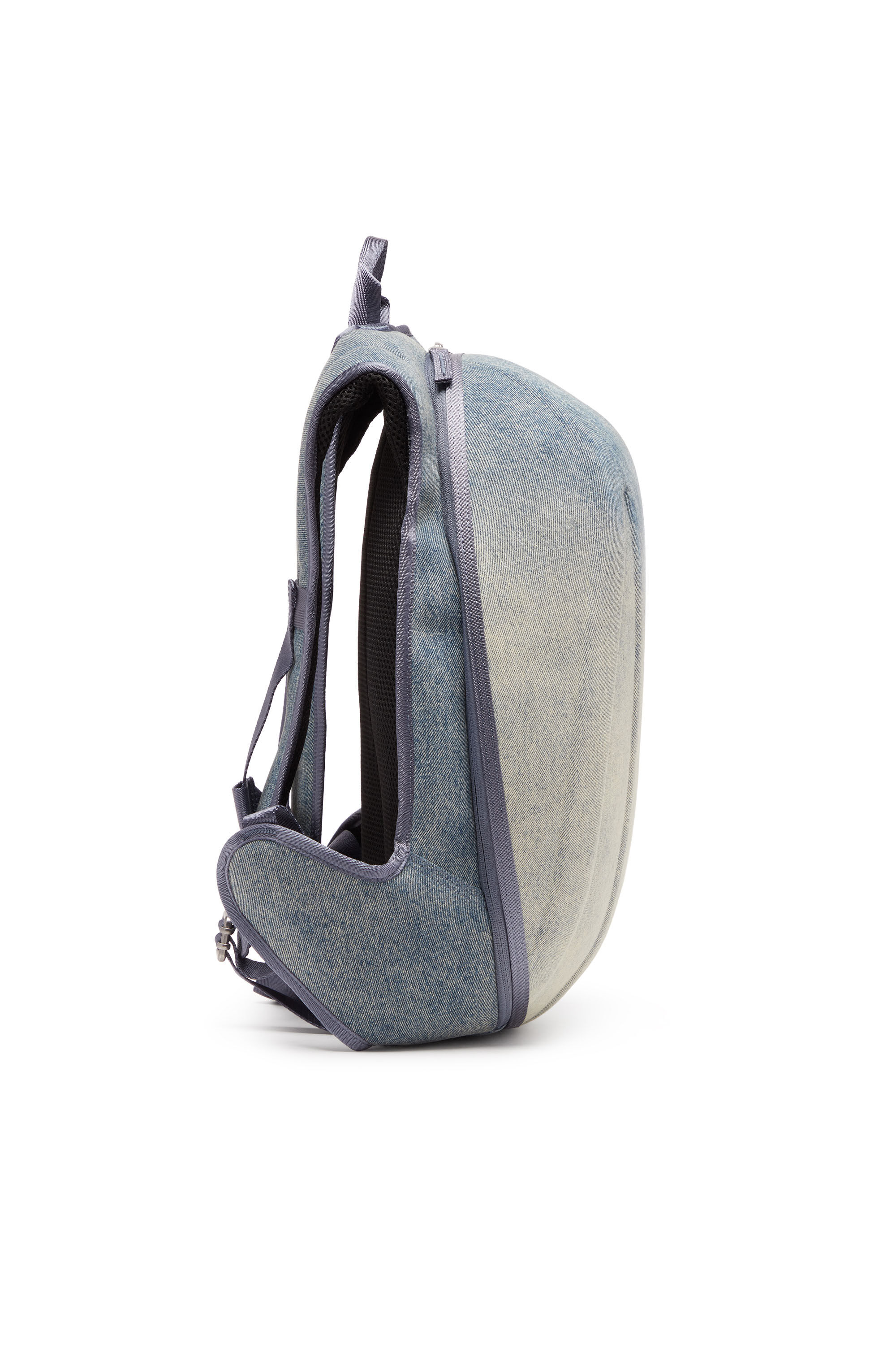 Diesel - 1DR-POD BACKPACK, Man's 1DR-Pod Backpack - Hard shell denim backpack in Blue/White - 4