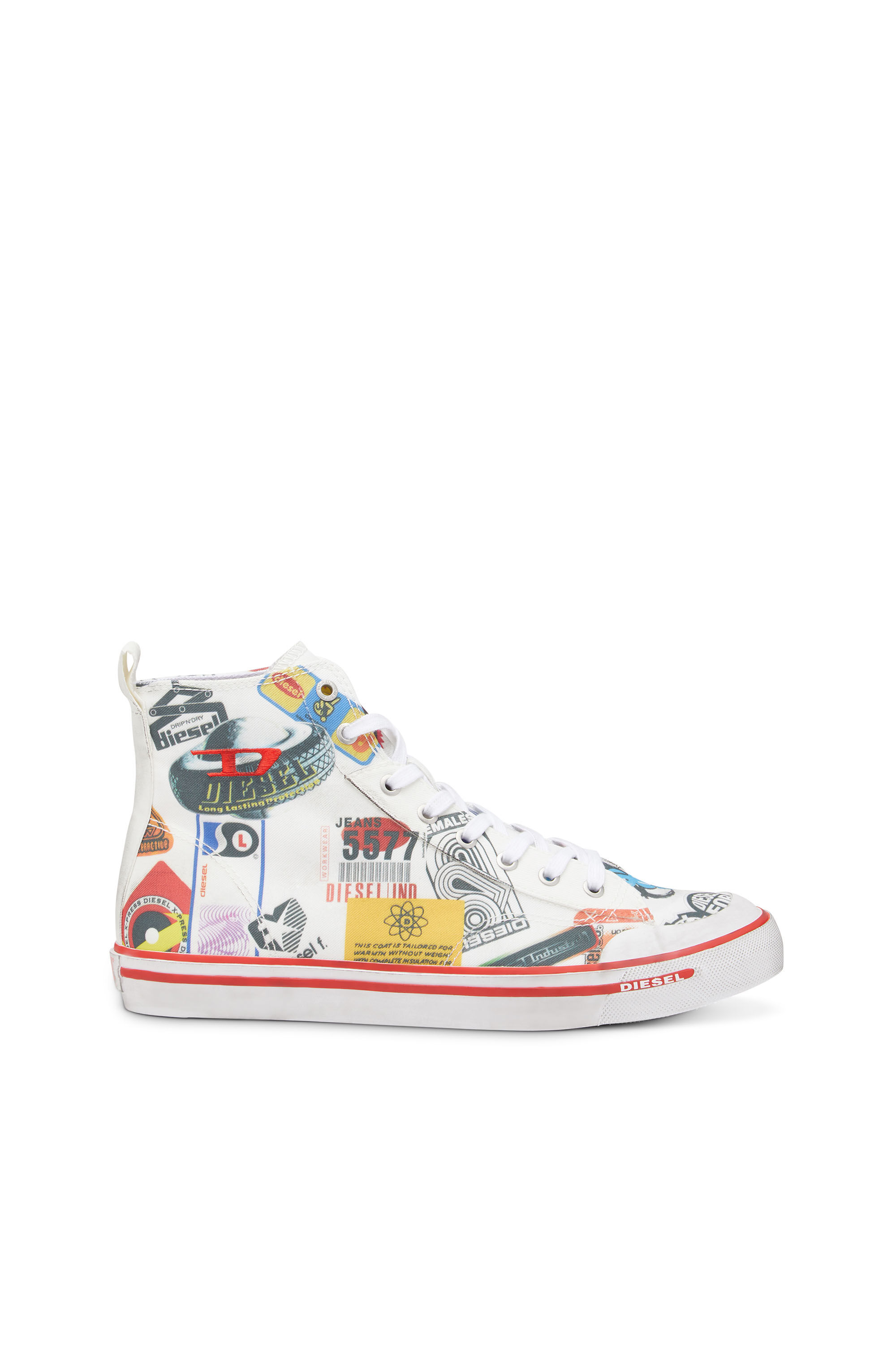 S-ATHOS MID Man: Graphic canvas high-top sneakers | Diesel