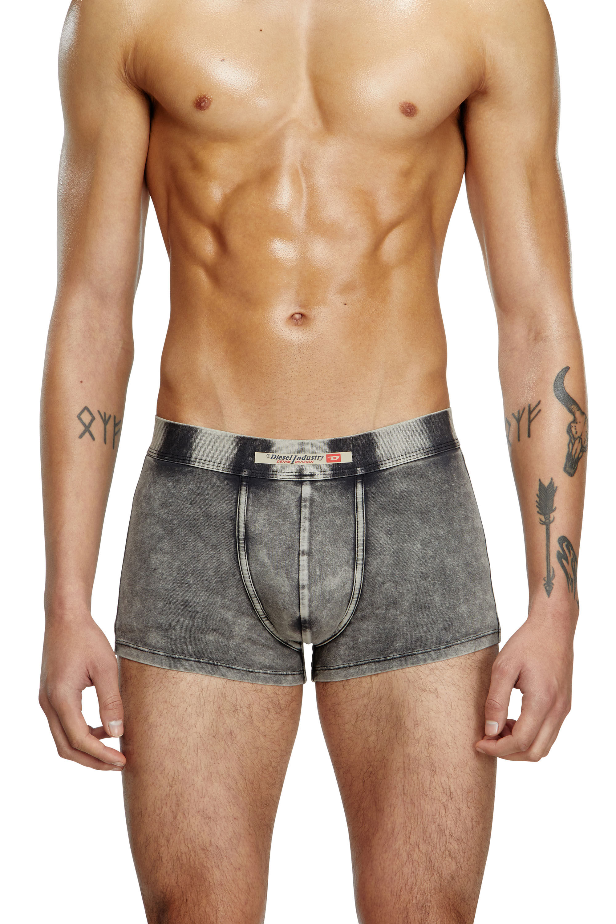 Diesel - UMBX-DAMIEN-H, Man's Boxer briefs in denim-effect cotton in Black - 1