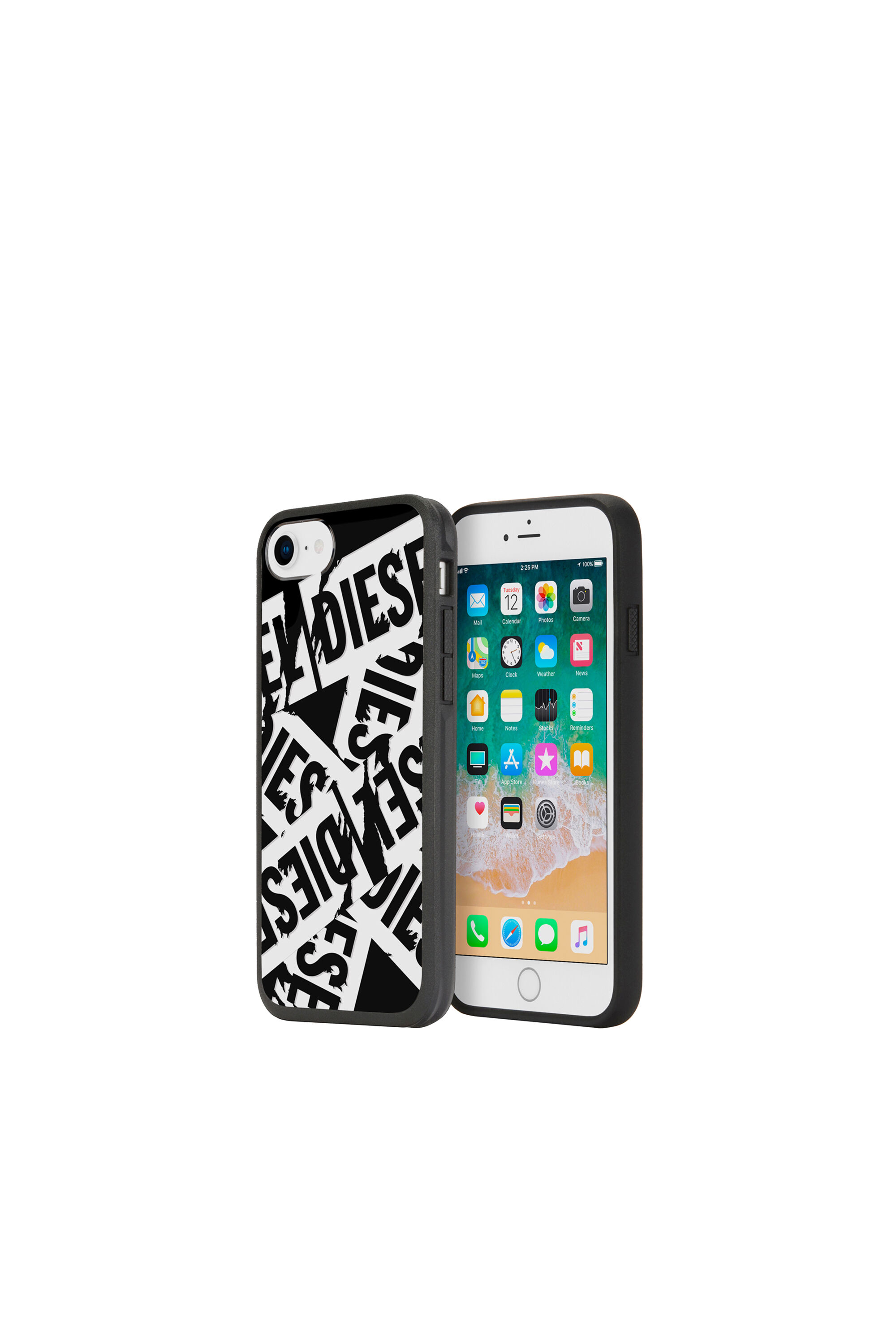 Diesel - MULTI TAPE BLACK/WHITE IPHONE 8/7/6S/6 CASE, Funda con motivo de cintas en blanco y negro para iPhone 8/7/6s/6 Unisex in Negro - 1