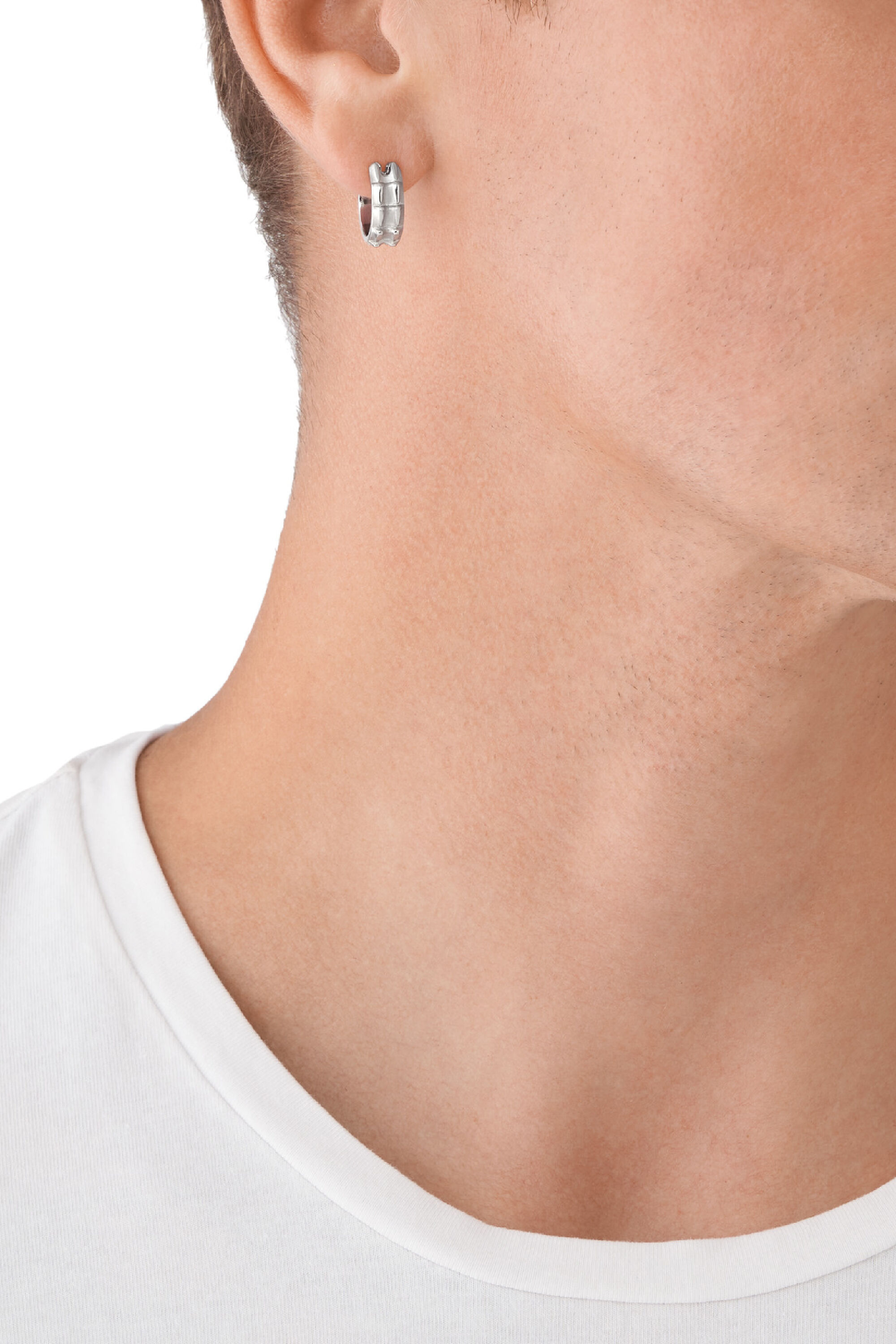 Women's Stainless steel single hoop earring | Silver | Diesel