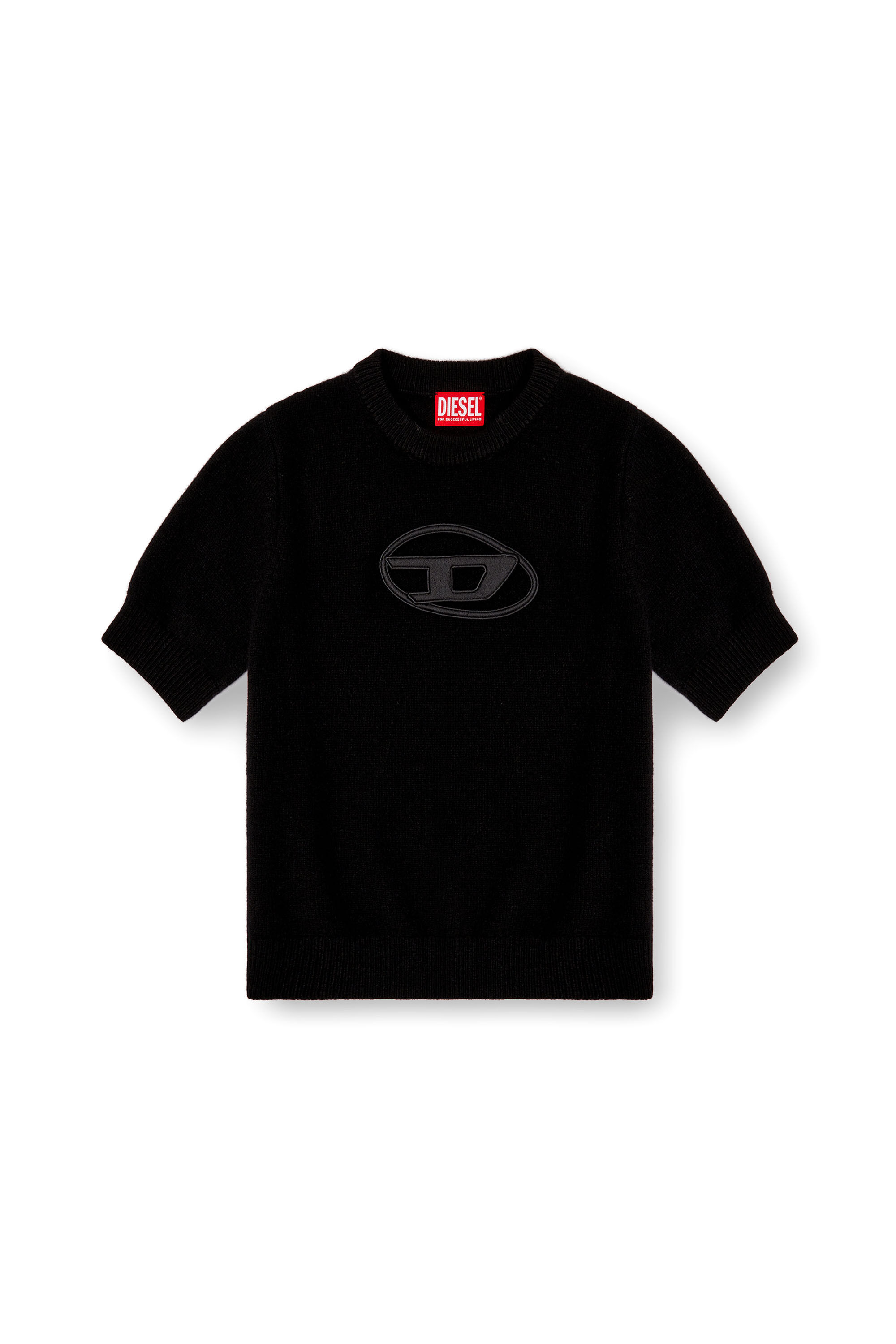 Diesel - M-ARGARIN-SS, Jersey de manga corta de mezcla de cachemira Mujer in Negro - 2