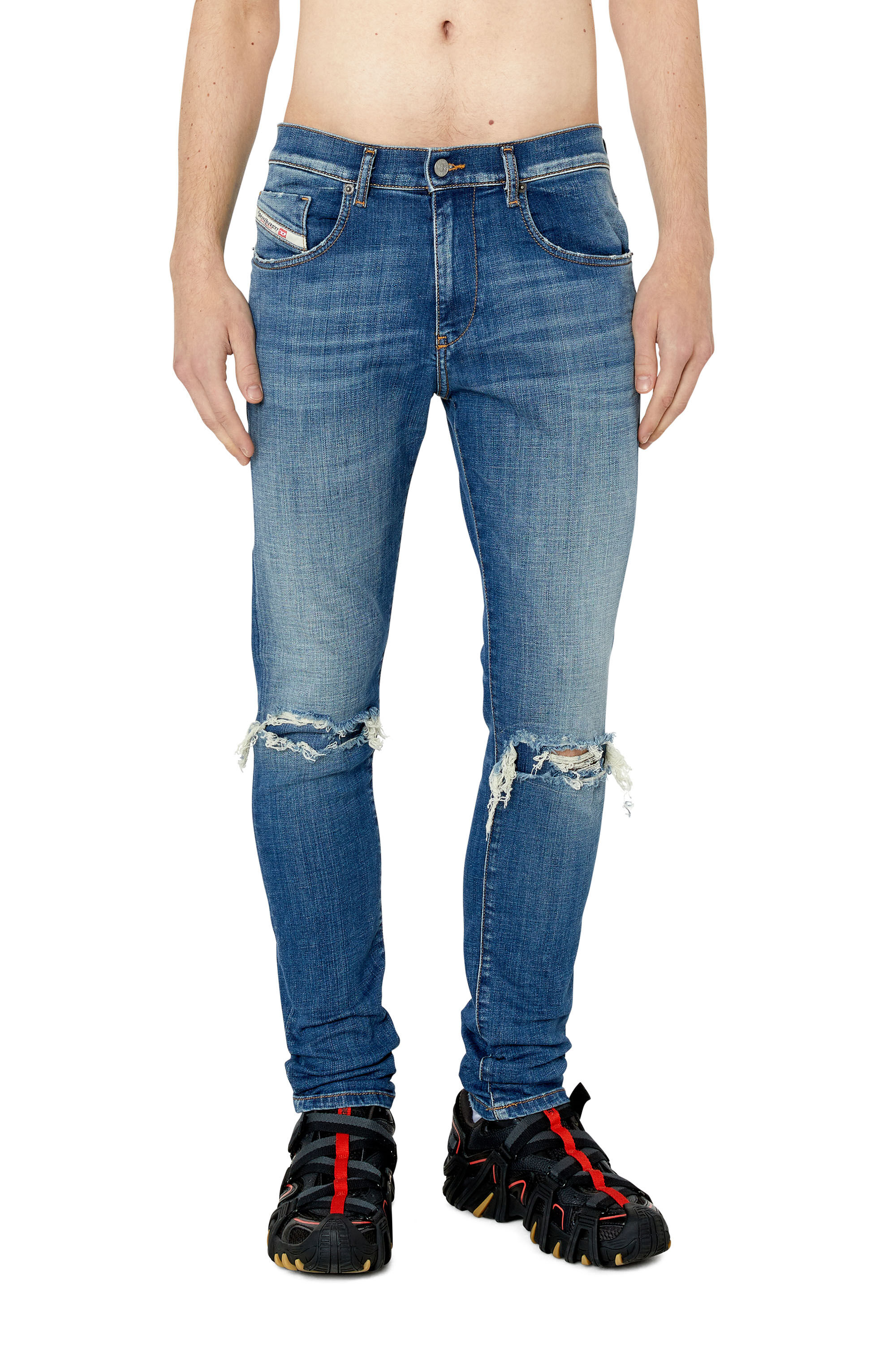 Diesel - Slim Jeans 2019 D-Strukt 09F06, Dark Blue - Image 3