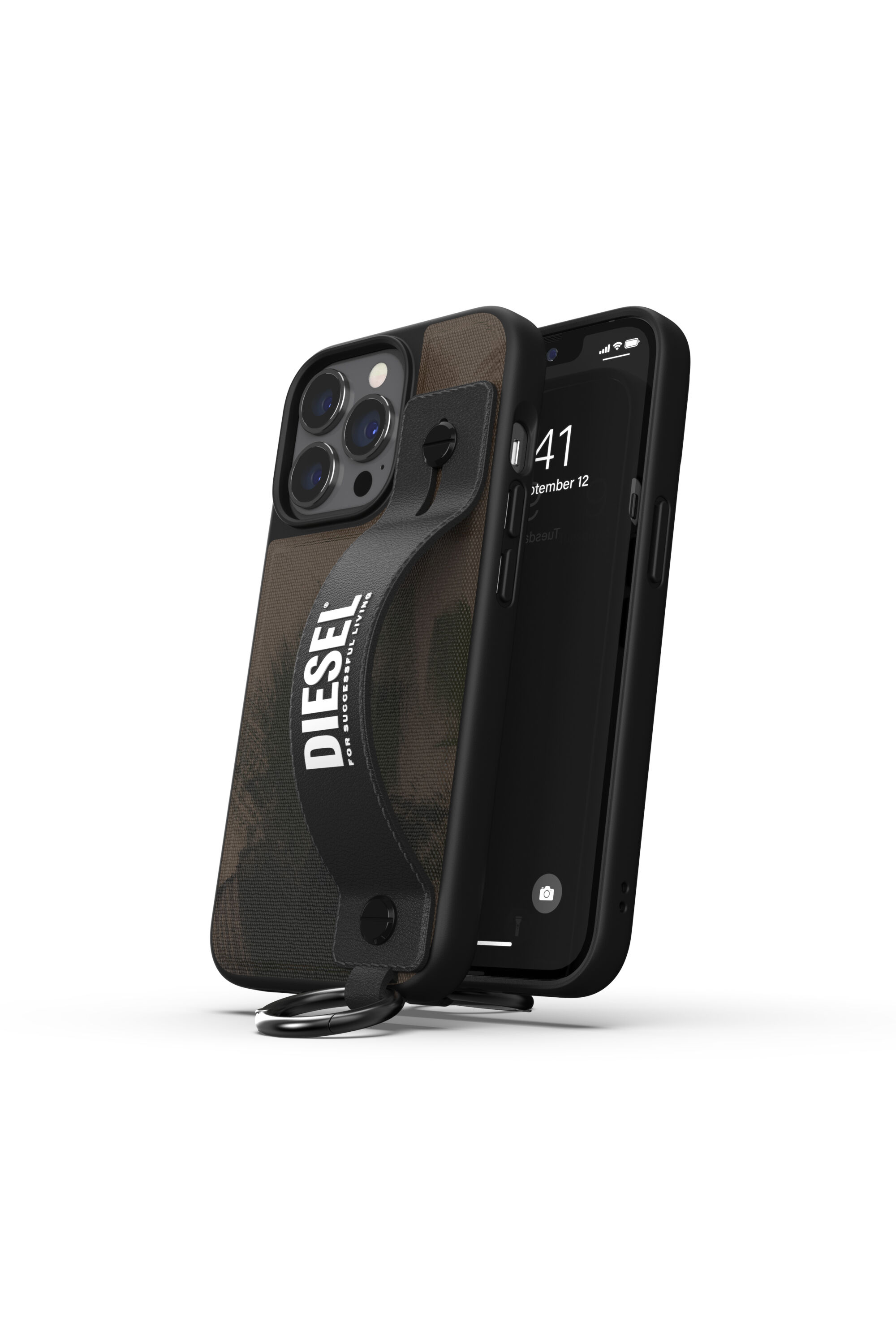 Diesel - 47180 HANDSTRAP CASE, Funda con correa de mano por iPhone 13/13 Pro Unisex in Verde - 3