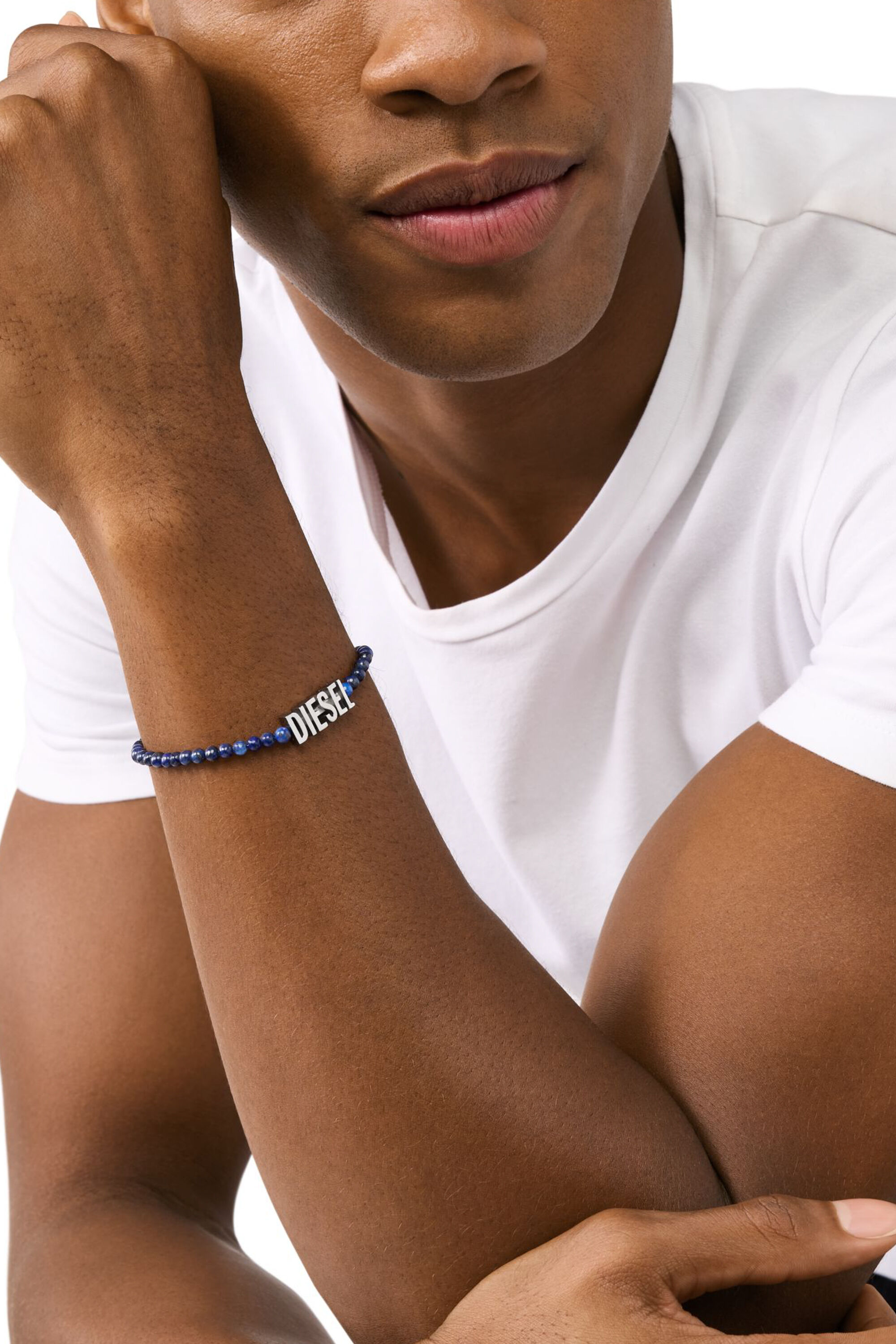 Women's Blue Agate Beaded Bracelet | Blue | Diesel