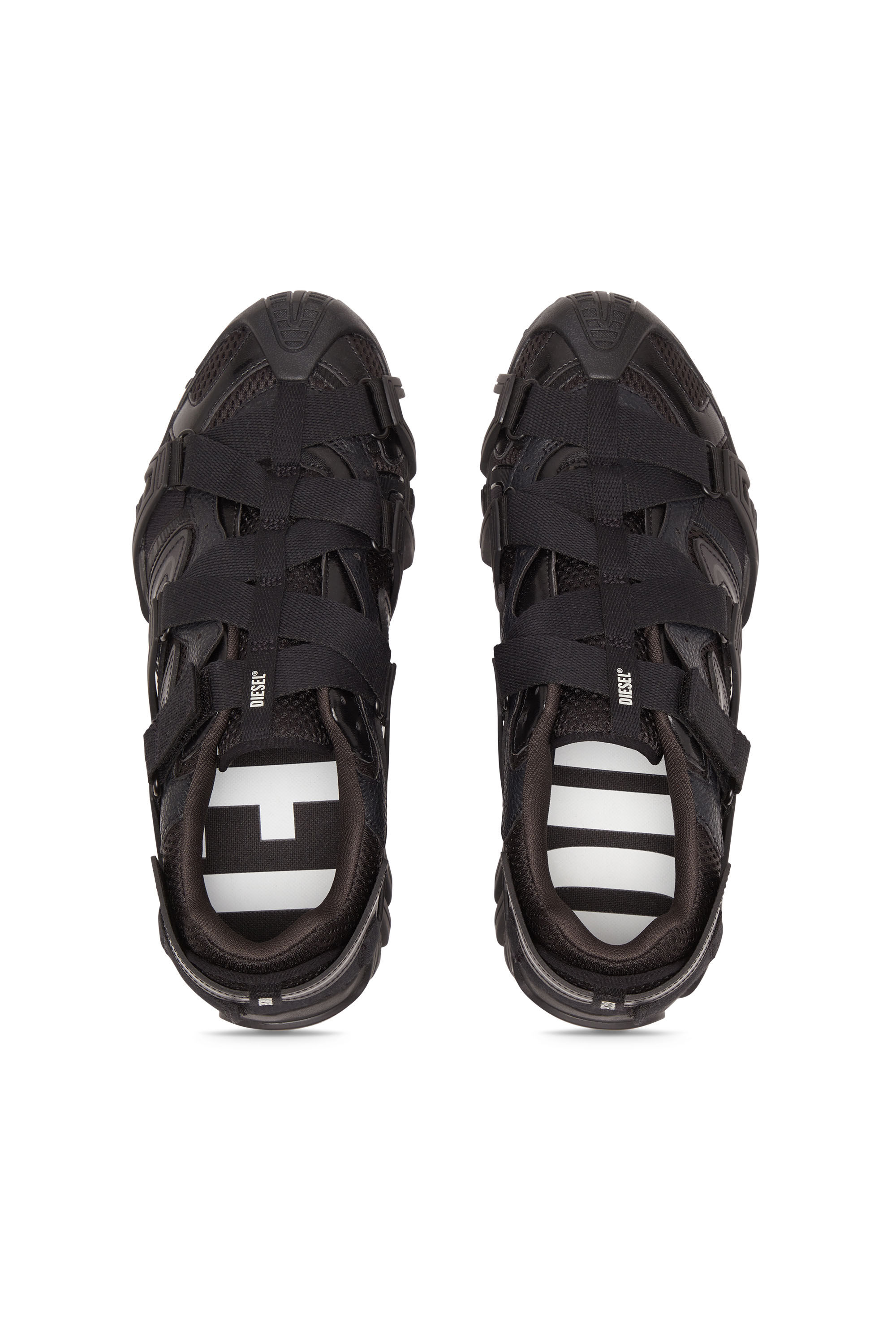 Diesel - S-PROTOTYPE-CR, Man's S-Prototype-CR - Caged sneakers in mesh and leather in Black - 4
