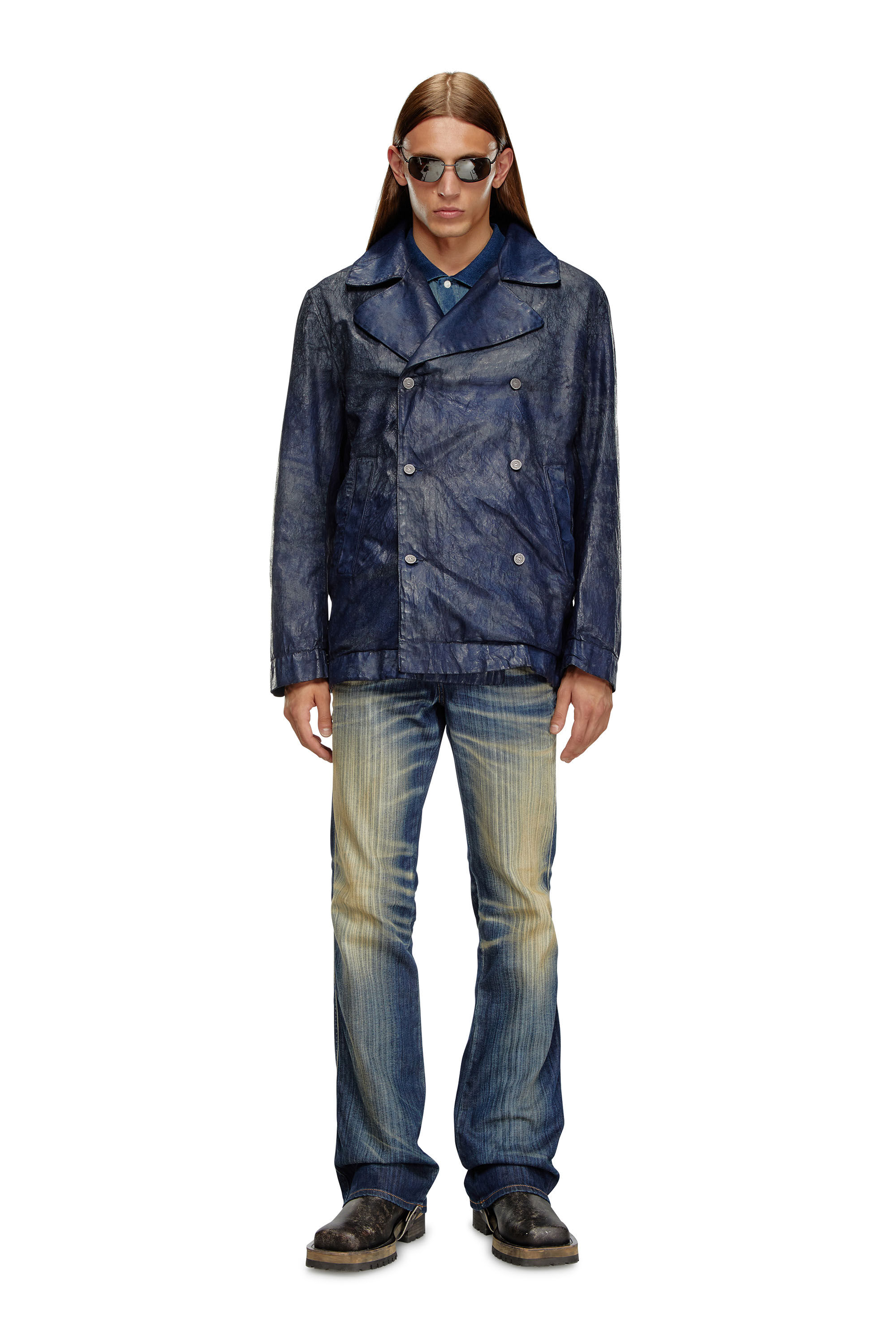 Denim peacoat mens new arrivals