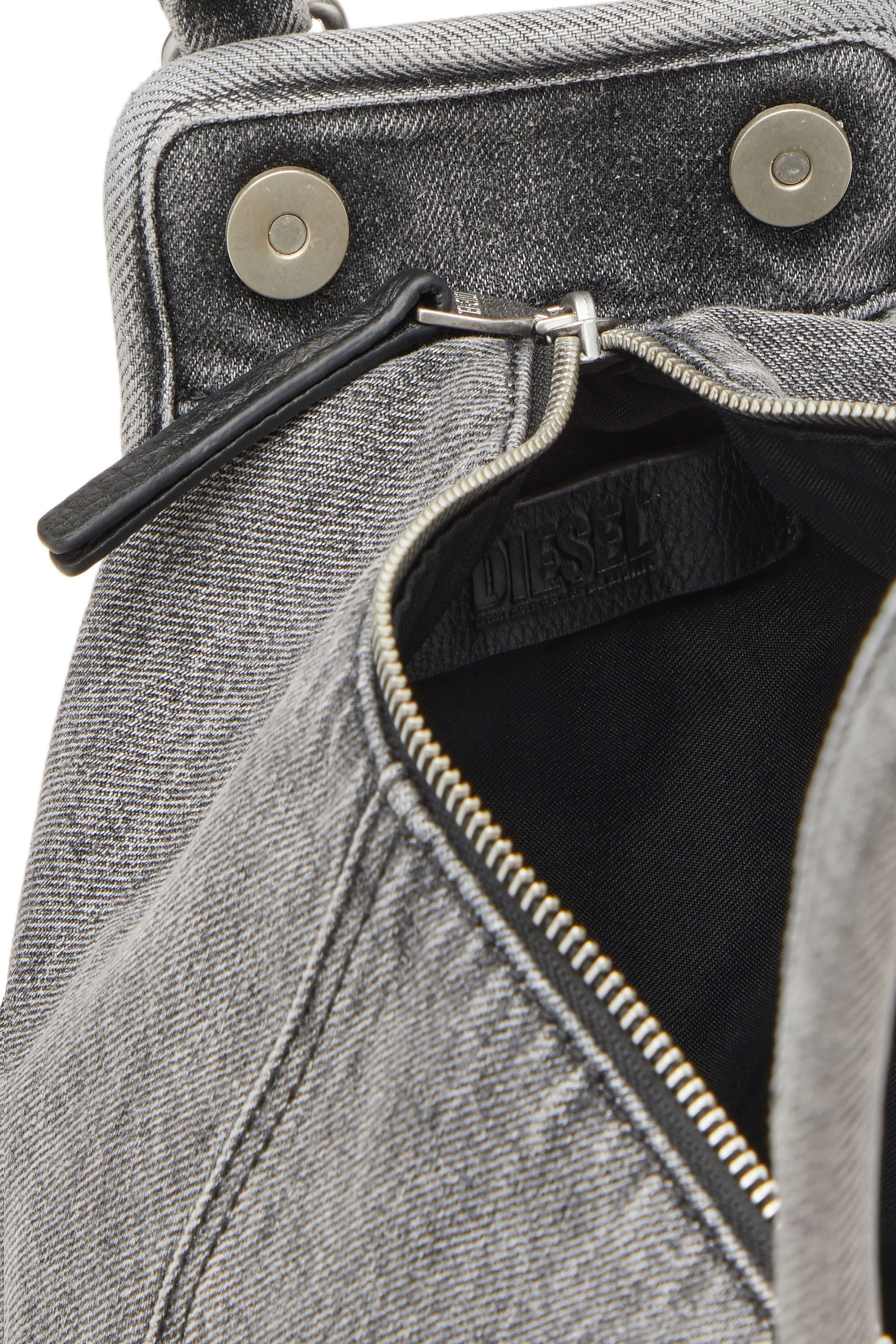 DIESEL｜SHOULDER BAGS (X09595 P5573 T8013) Women's D-Vina-S - Small slouchy bag in Denim | Black | Diesel