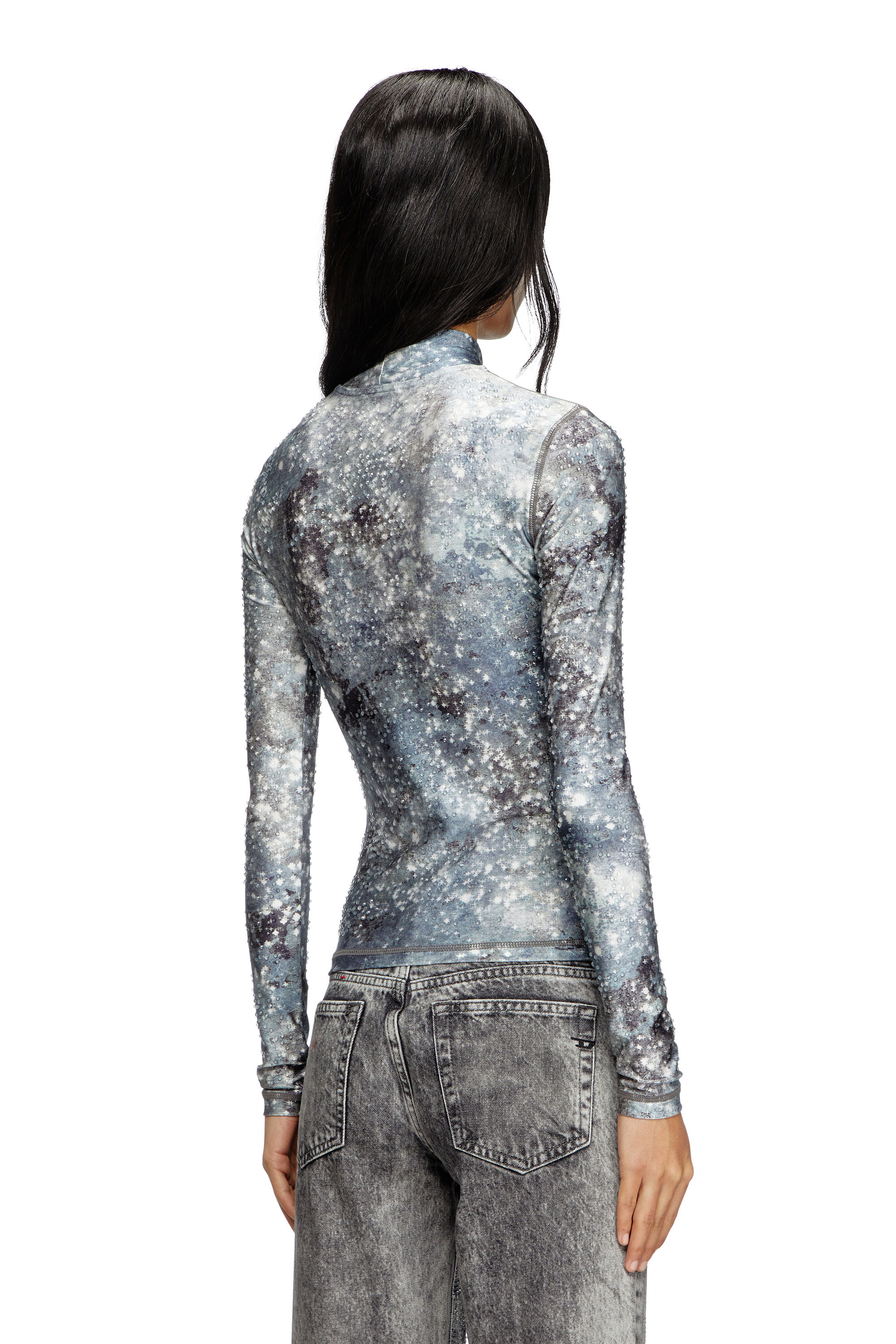 Women's Long sleeved turtle neck top | Multicolor | Diesel