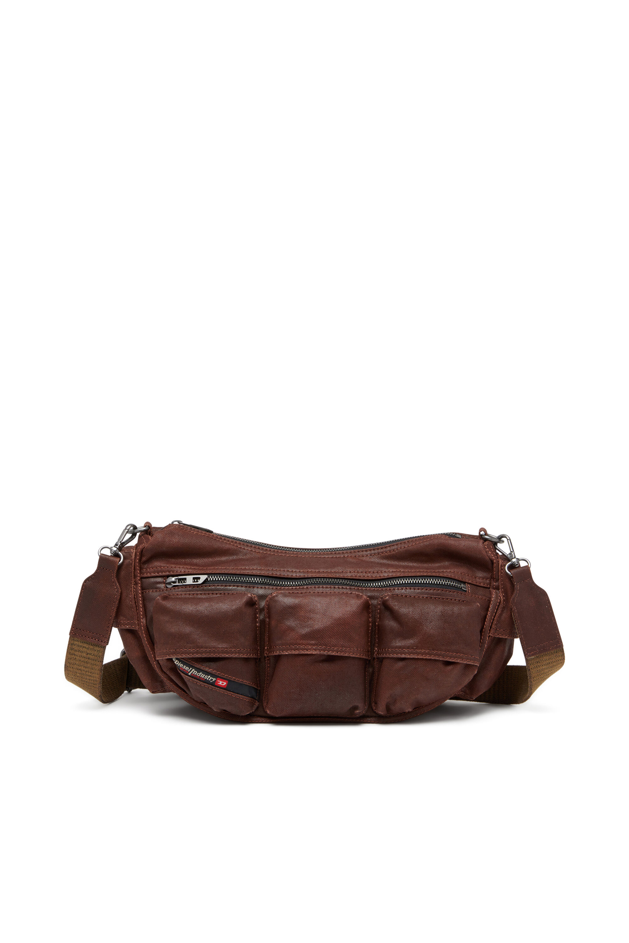 Diesel - MULTI-PKTS SHOULDER BAG X, Multi-Pkts - Bolso de algodón con múltiples bolsillos Unisex in Marrón - 1