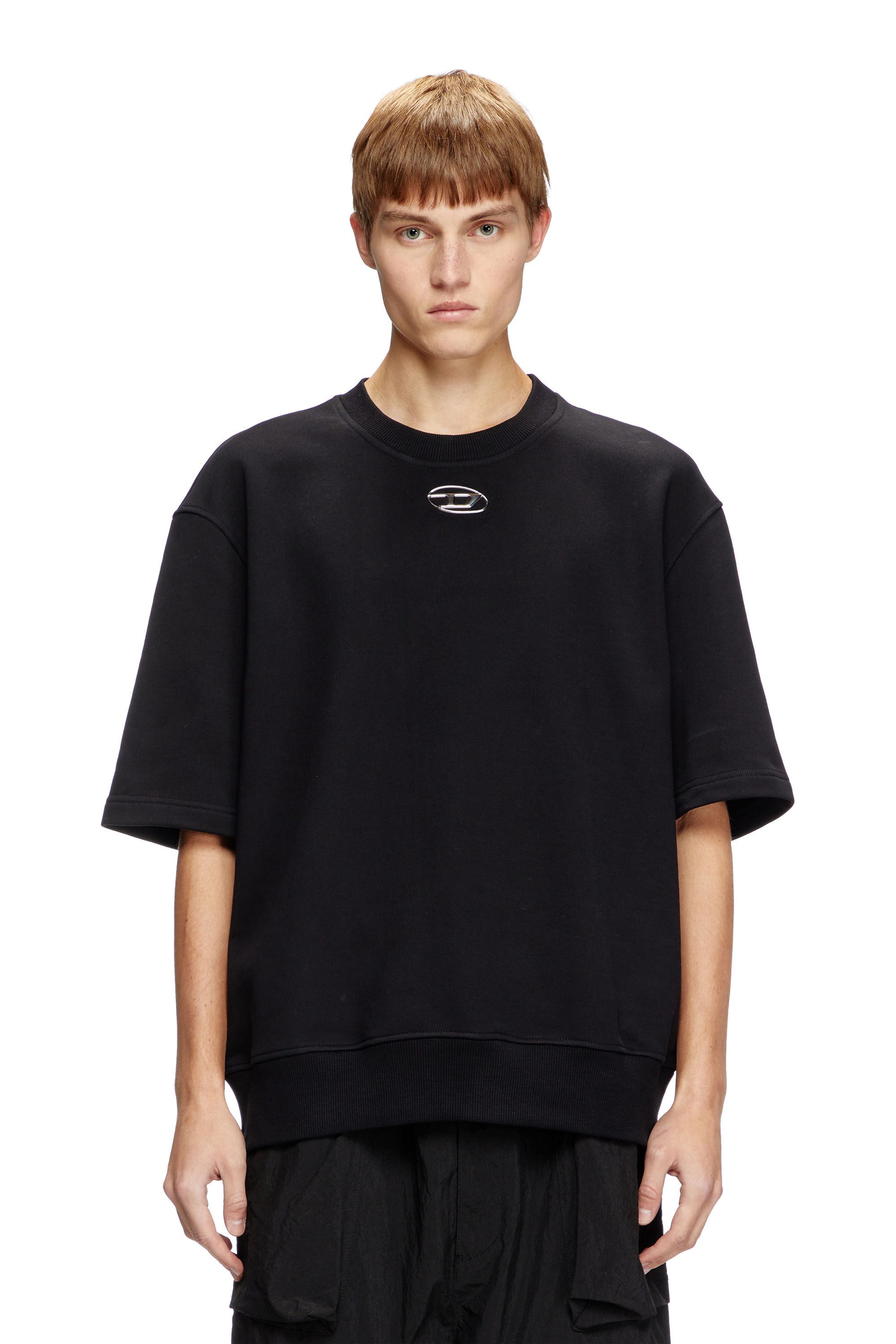 人気定番 sweatshirt Half-sleeve Men's with Diesel | Black | logo metallic トップス