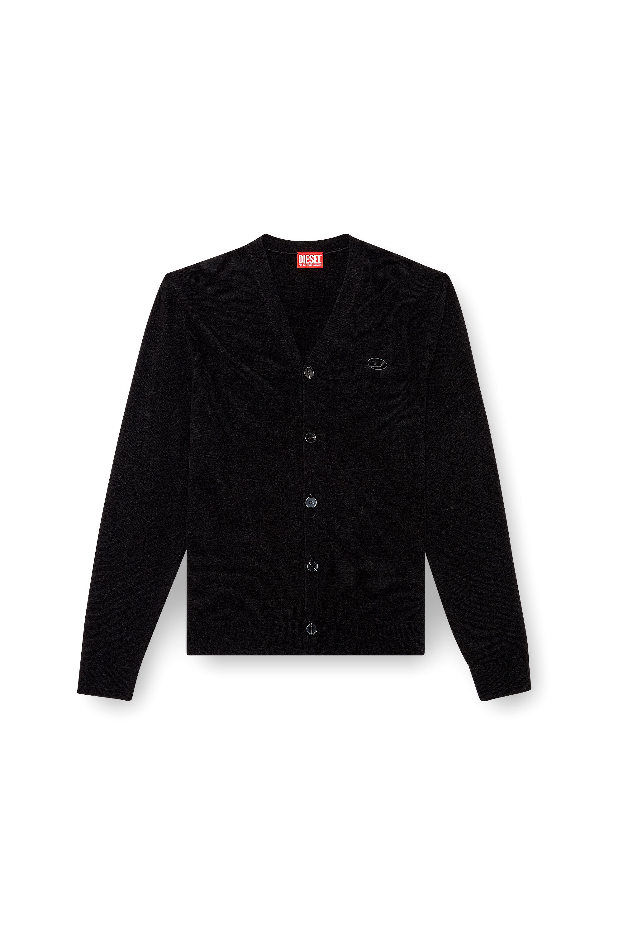 Men's Wool and cashmere cardigan | Black | Diesel Men's Wool and cashmere cardigan | Black | Diesel