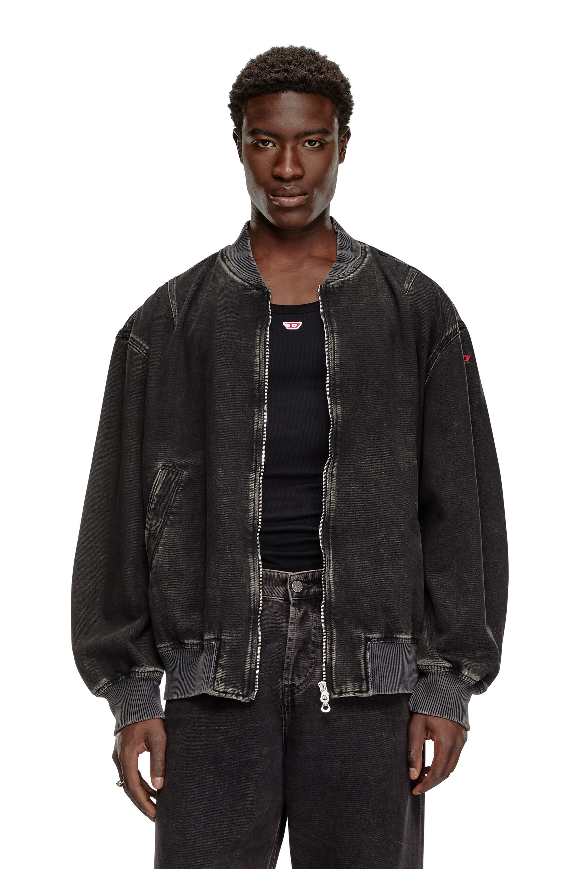 Diesel Black Cotton Denim Jacket