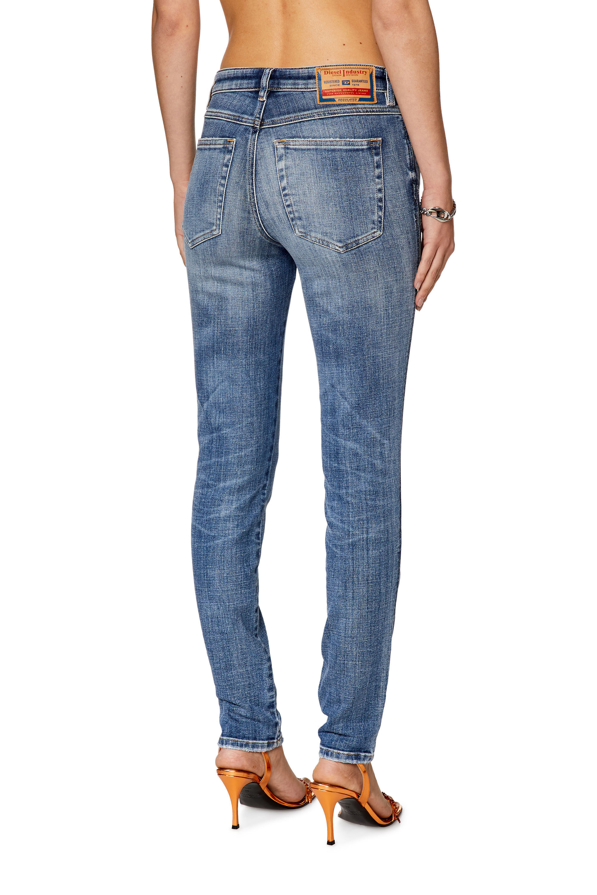 Diesel - Skinny Jeans 2015 Babhila 09G35, Azul medio - Image 5