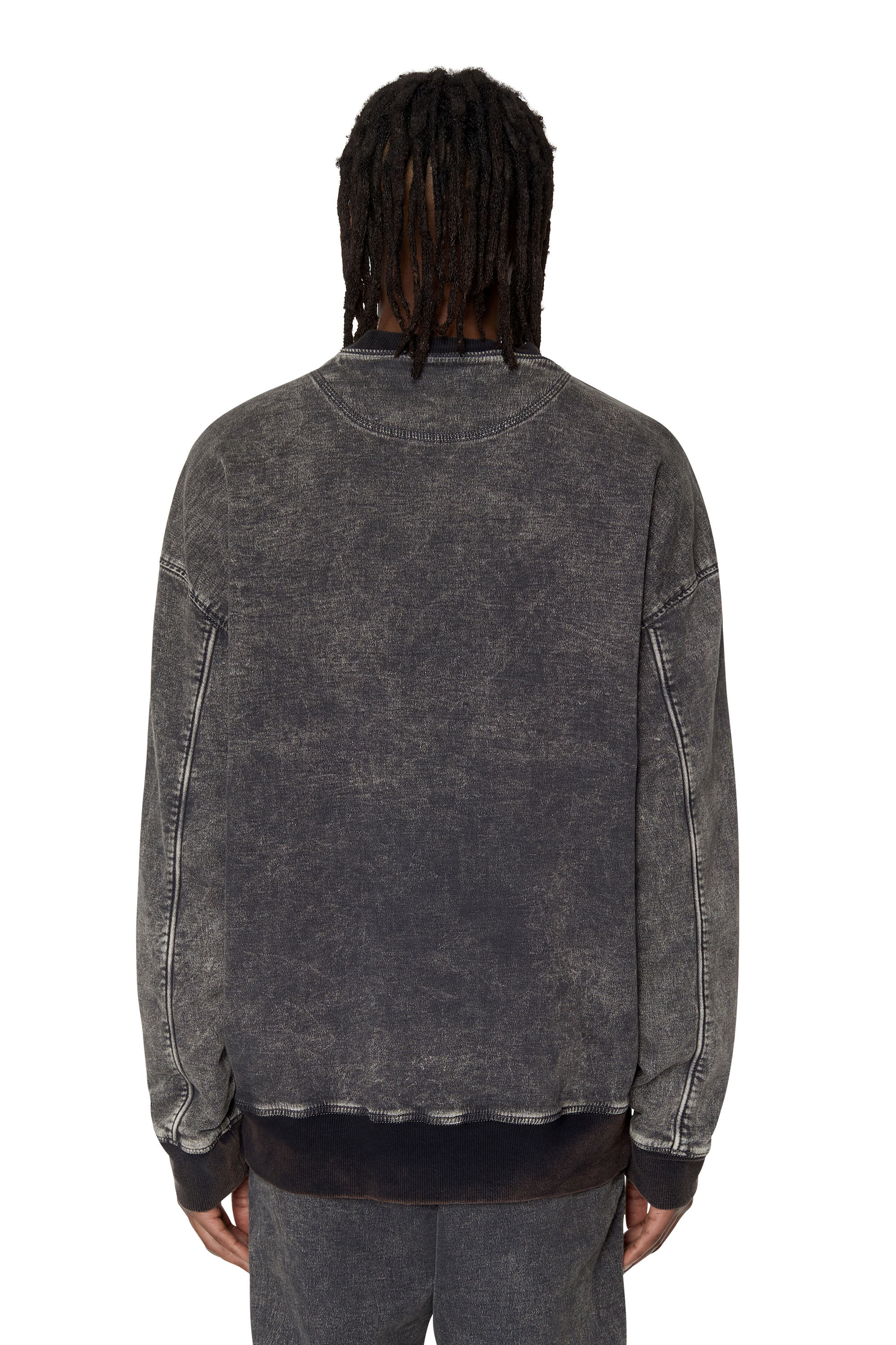 【DIESEL】D-Krib Track D-KRIB-NE Man: Sweatshirt in Track Denim | Diesel Library