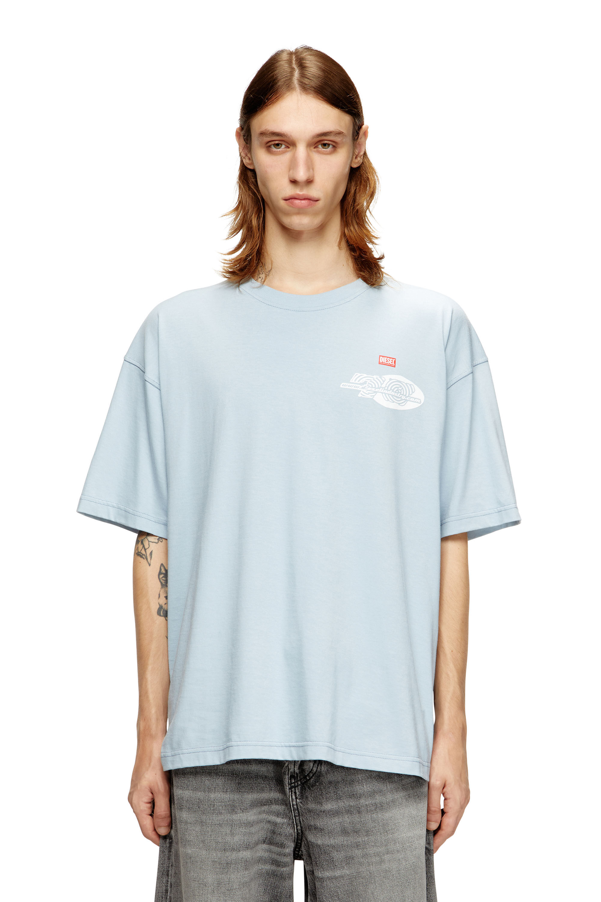 Tシャツ・カットソー DIESEL BLUE COTTON T-SHIRT A16113_0PKAG_01_E.jpg