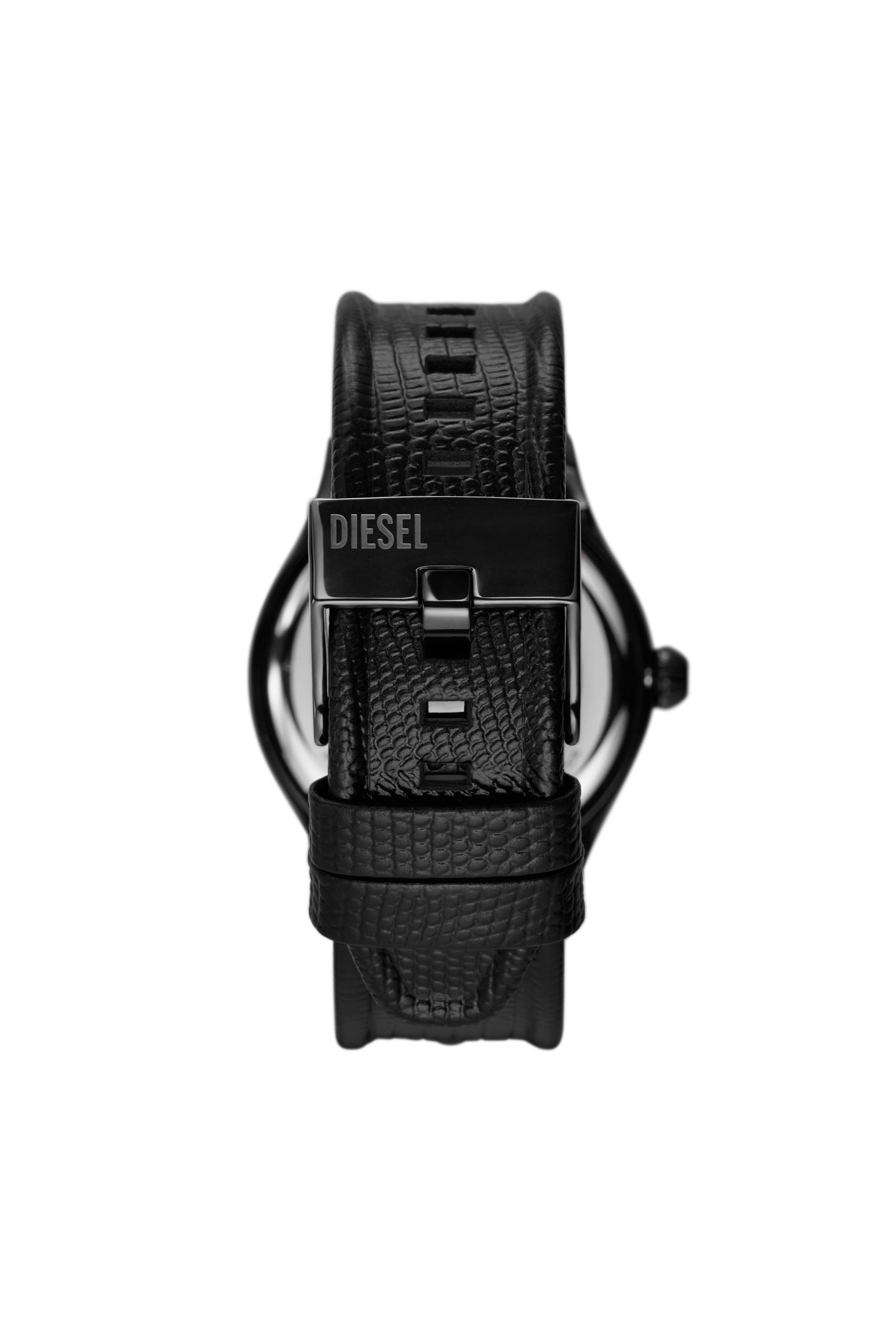Men's Vert three-hand date black leather watch | DZ2193 Diesel