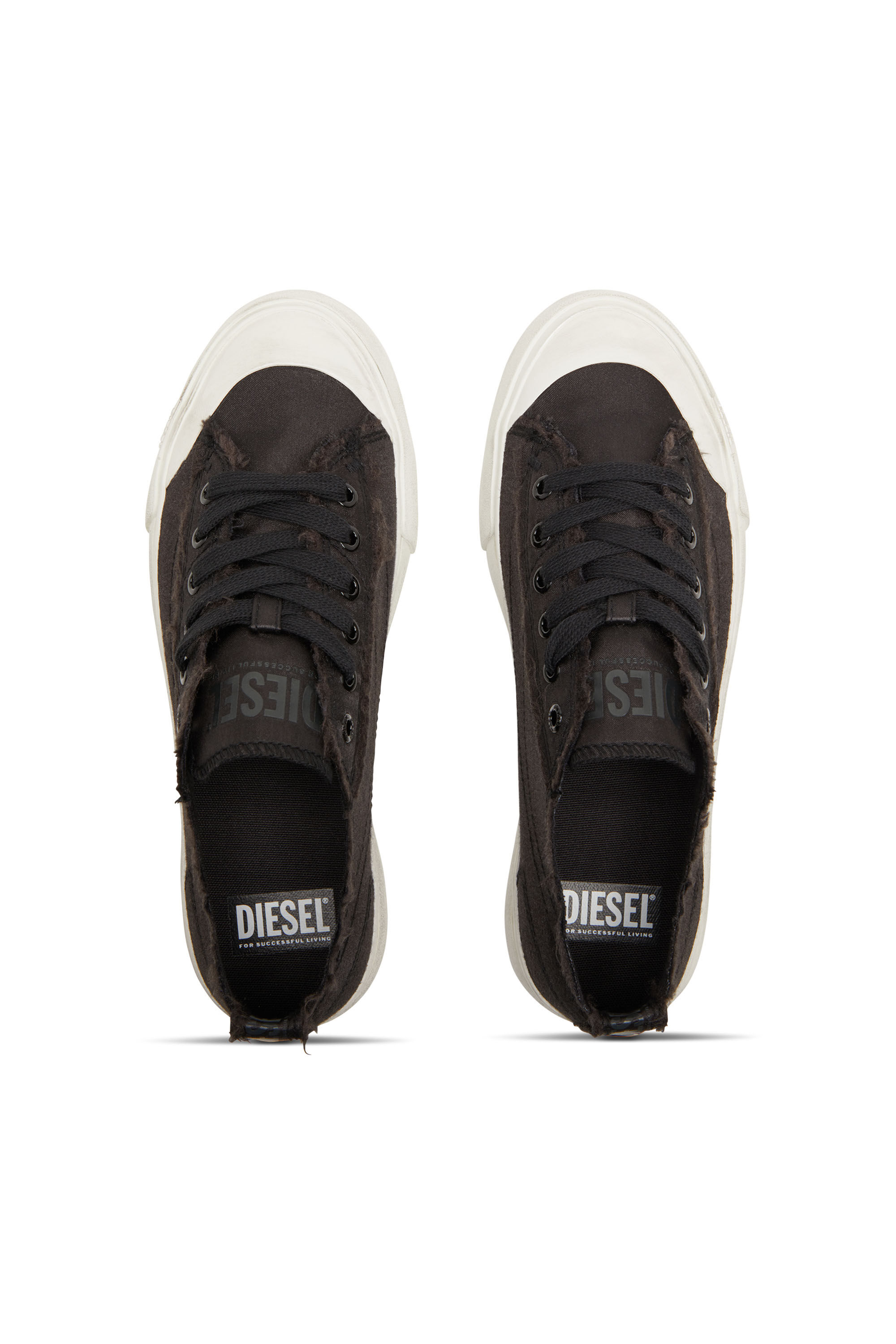 お得セット Women's S-Athos Low-Sneakers in distressed satin | Black 靴