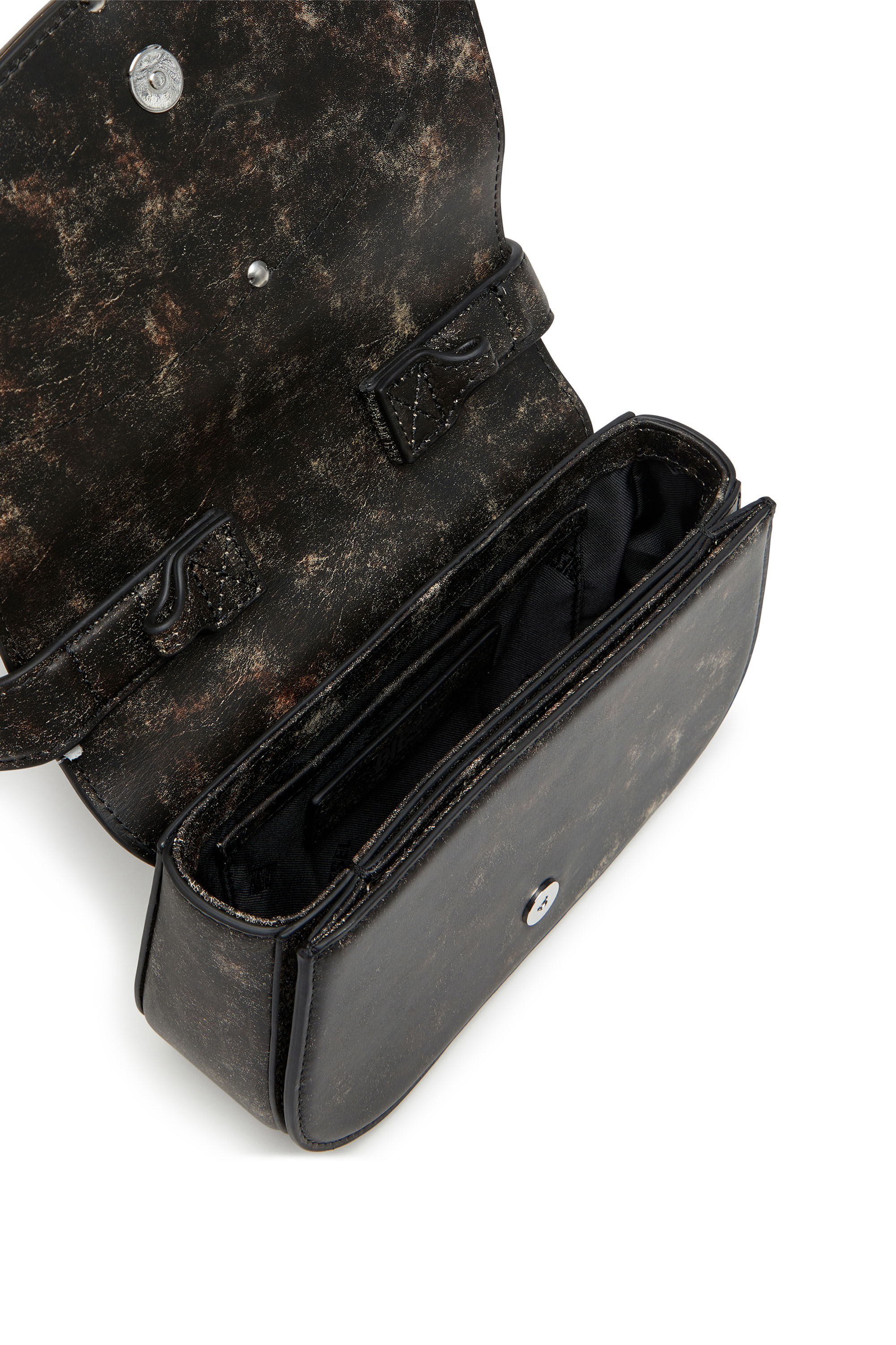Diesel - 1DR, Woman's 1DR-Iconic shoulder bag in distressed leather in Dark Brown - 2