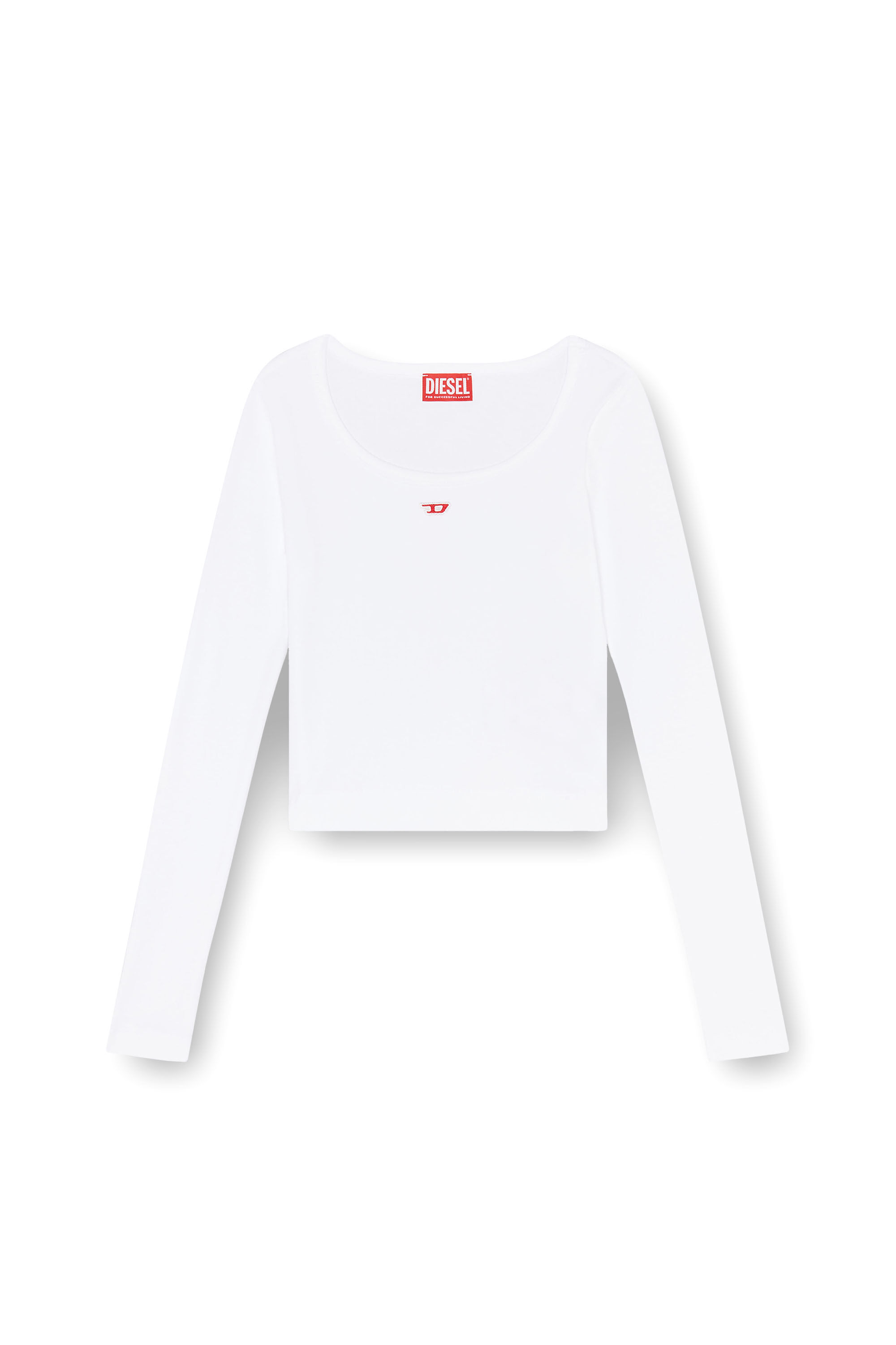 Diesel - T-BALLET-D, Camiseta de manga larga con logotipo de la letra D Mujer in Blanco - 2
