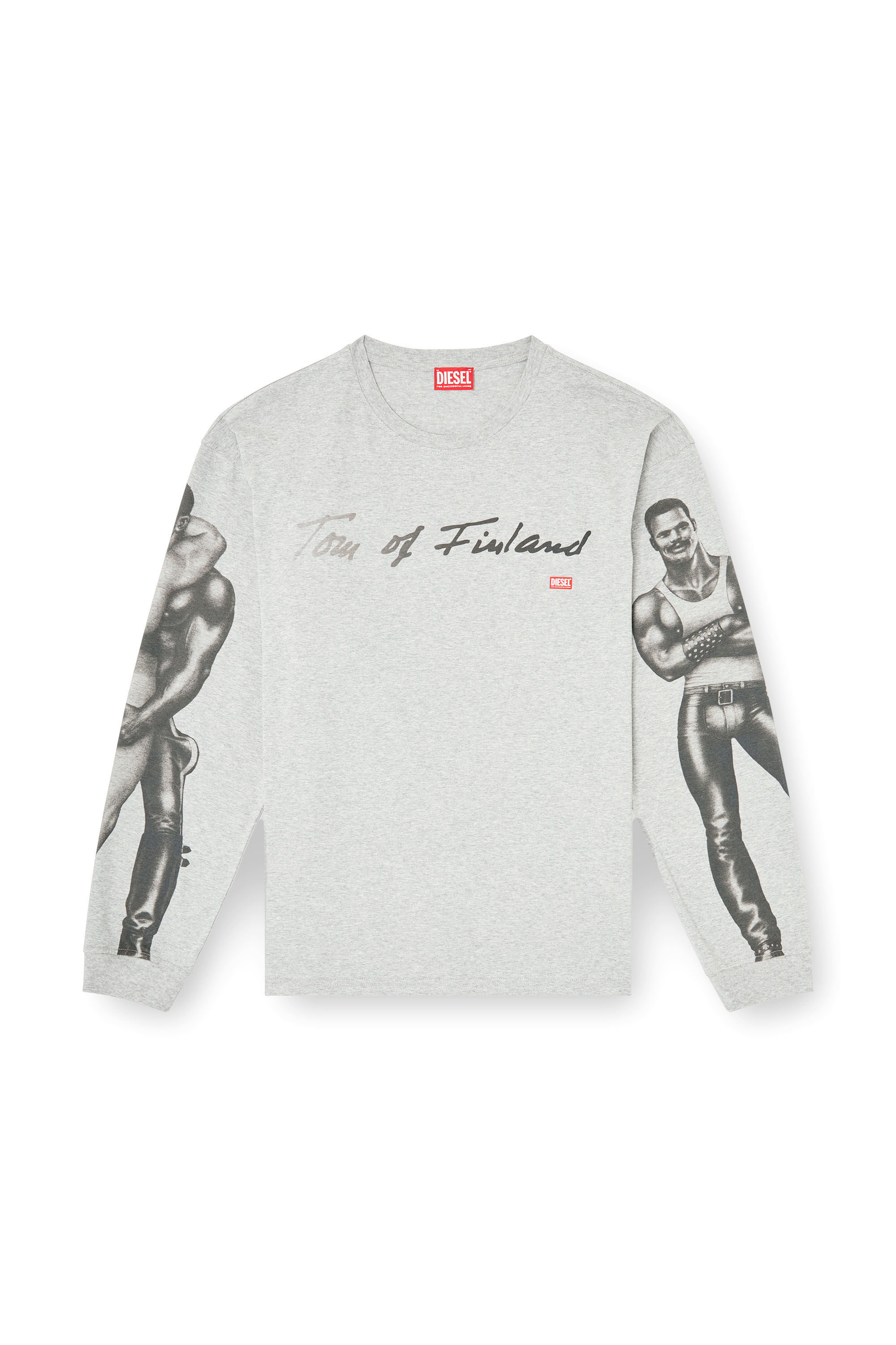 Women's Long-sleeve T-shirt with graphic print | Grey | Diesel
