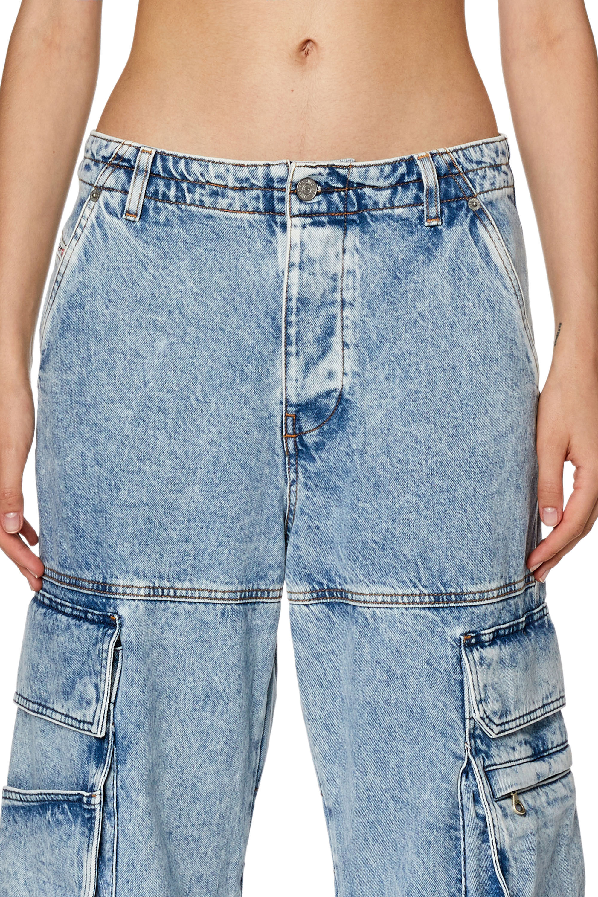 Women's Cargo Relaxed Jeans | Light blue | Diesel 1996 D-Sire