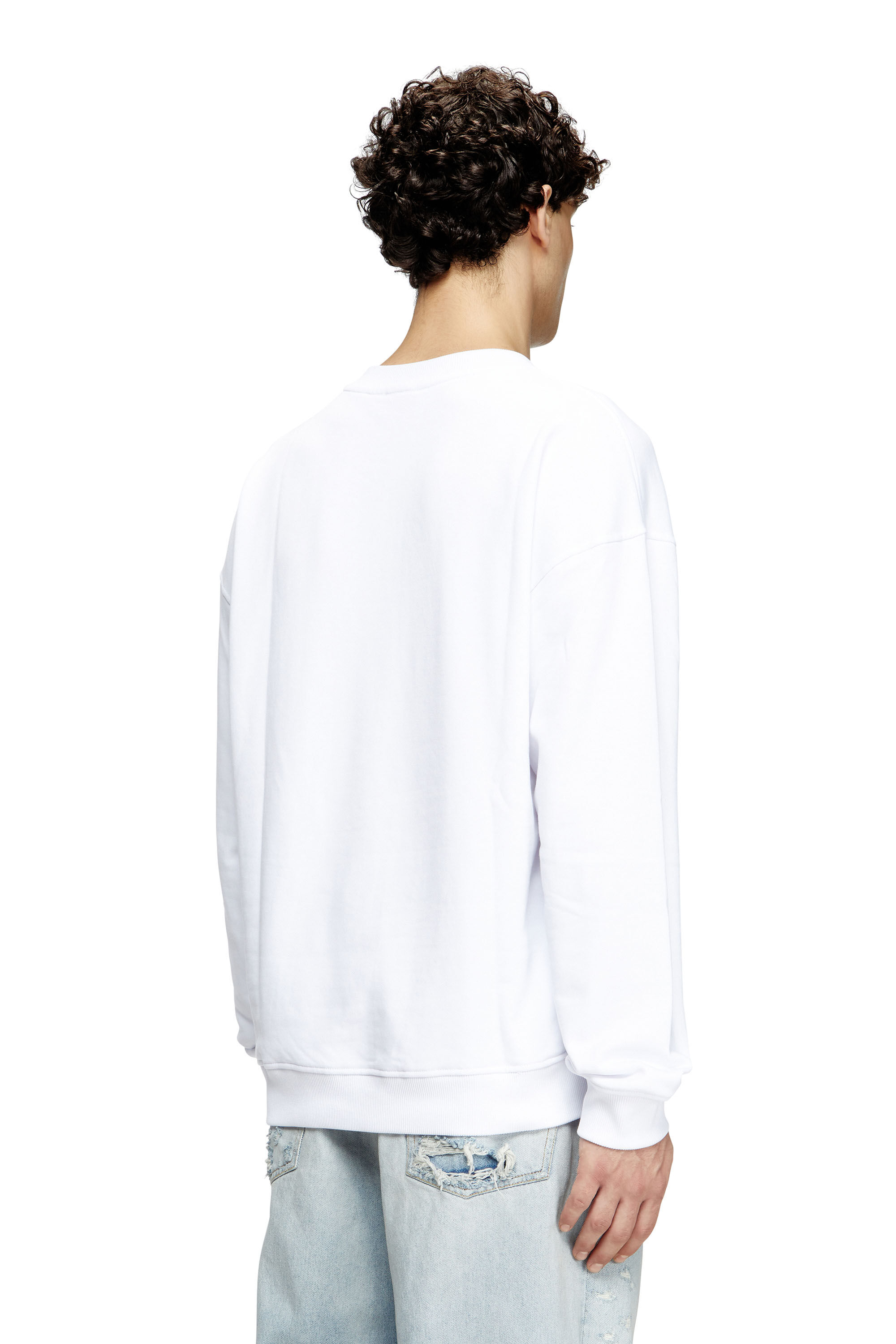 Diesel - S-BOXT-OD, Sudadera con logotipo Oval D recortado Hombre in Blanco - 4