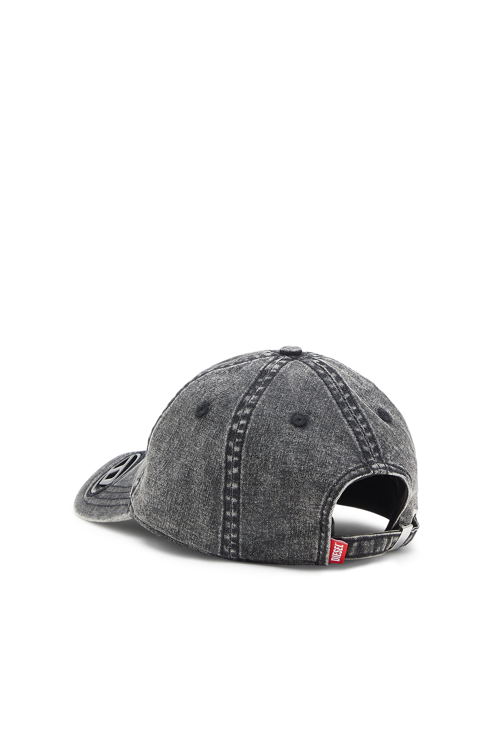 Diesel - C-AP-HOSHI, Gorra de béisbol de denim con detalle Oval D Hombre in Negro - 2