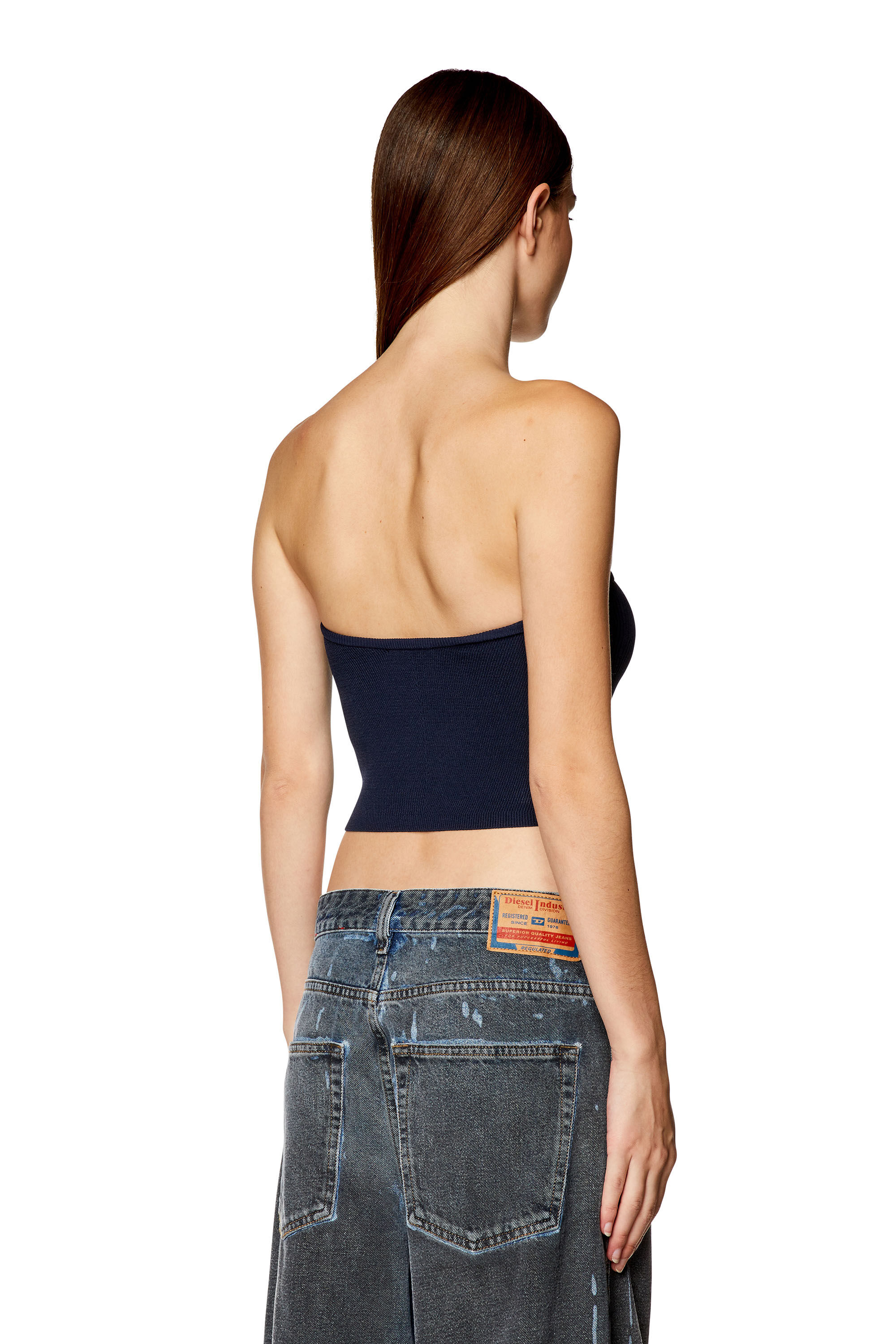 Women's Tube top with logo plaque | Blue | Diesel