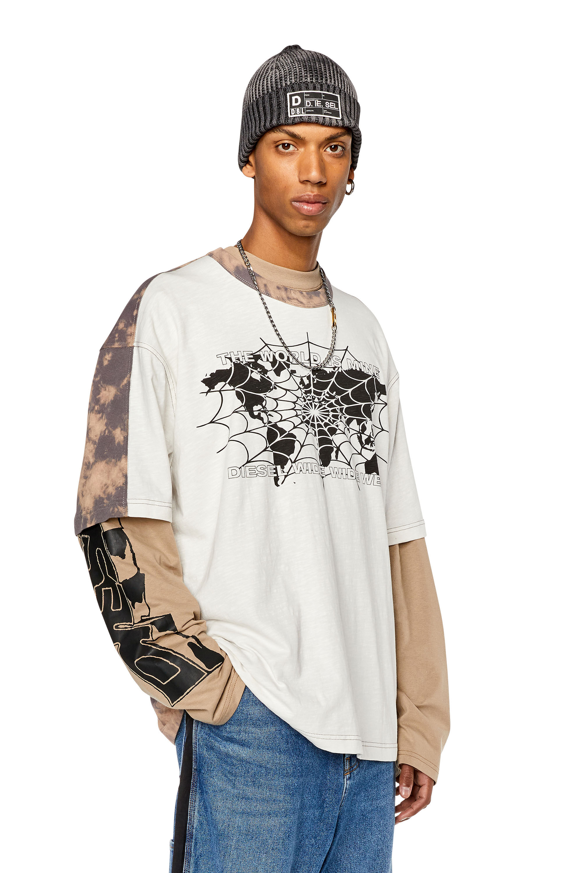 Men s T shirt with marbled back T WASHBICOL Diesel