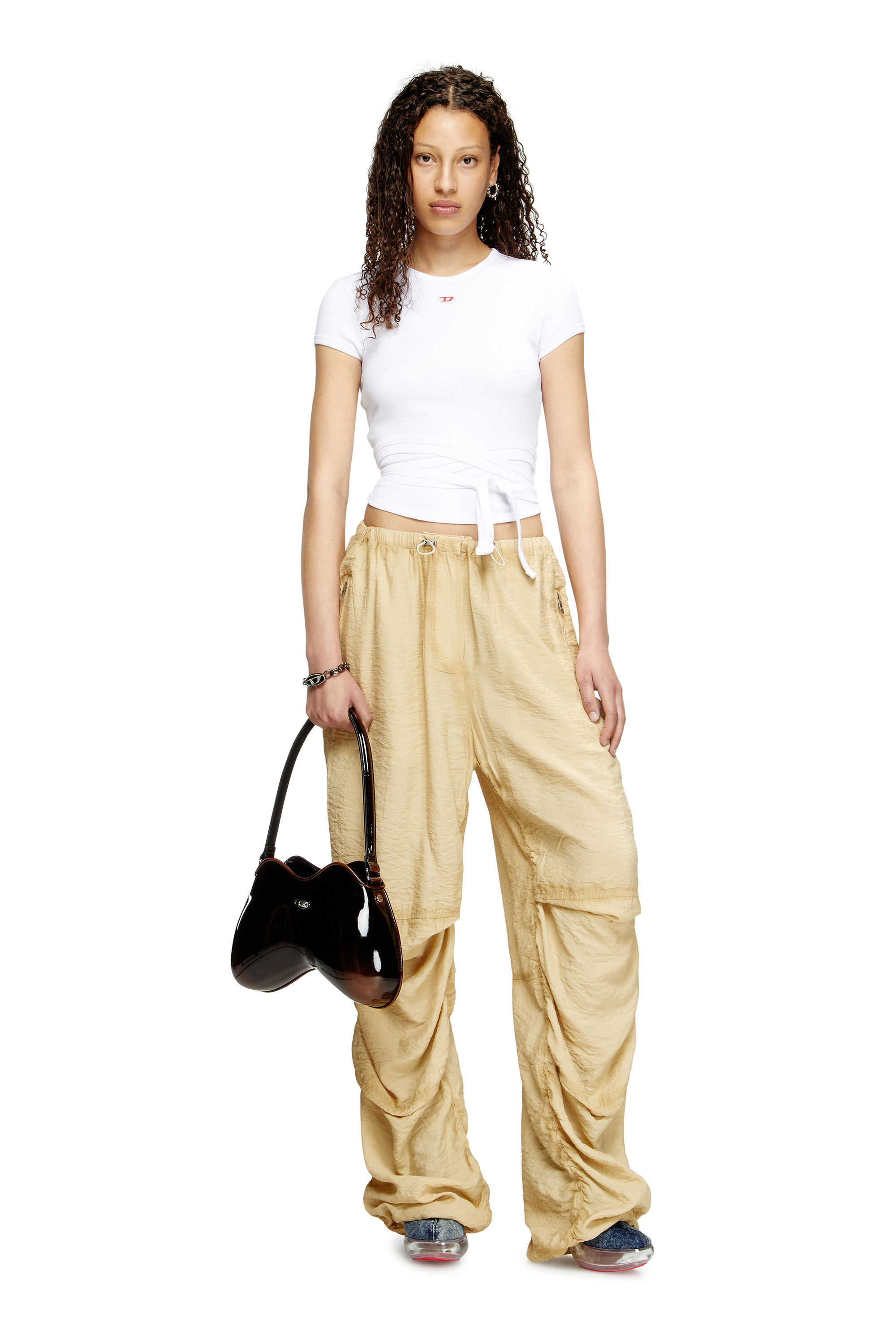 Women's T-shirt with wrap ties | White | Diesel