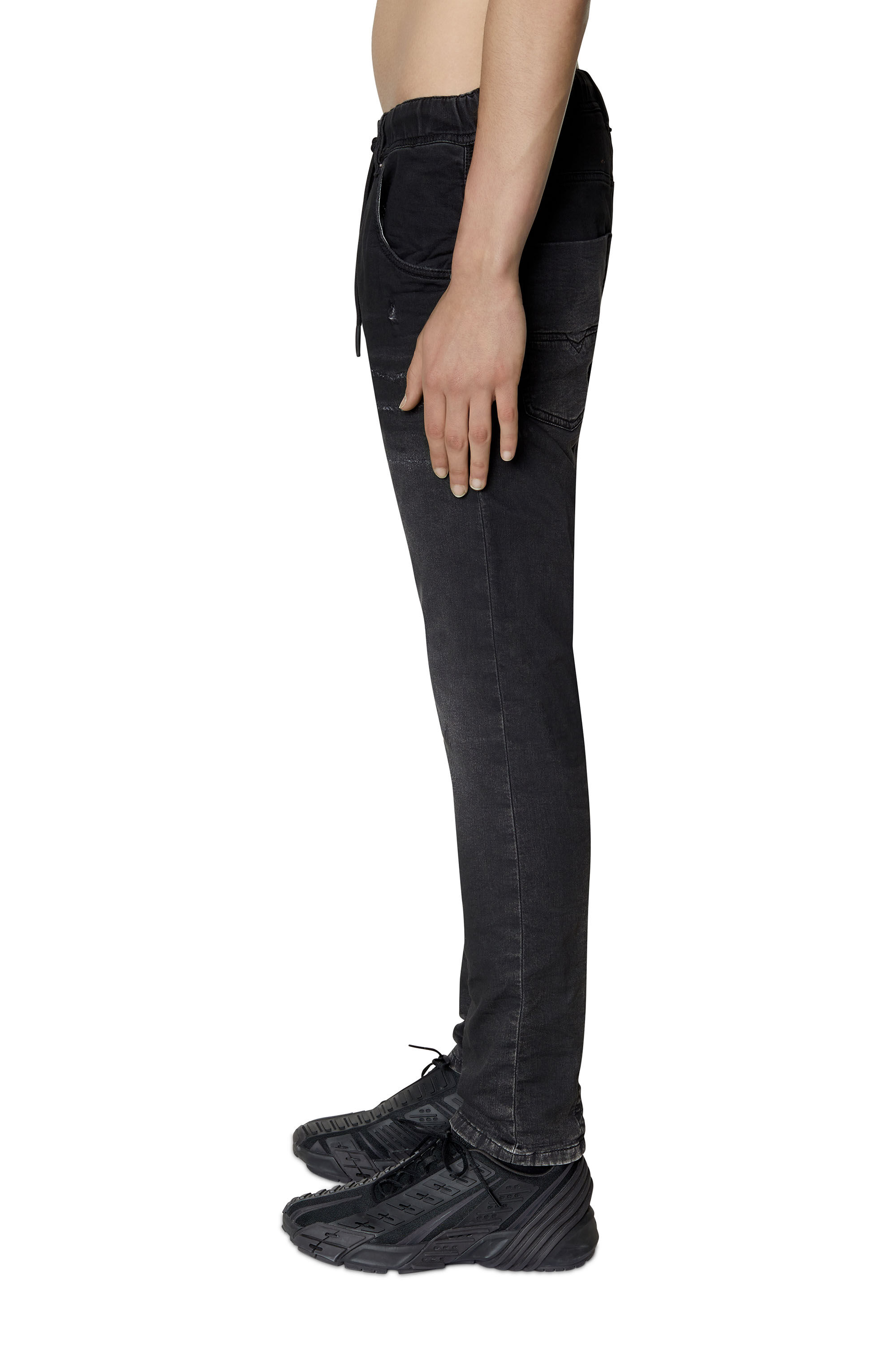 Diesel - Krooley JoggJeans® 09E12 Tapered, Negro/Gris oscuro - Image 5