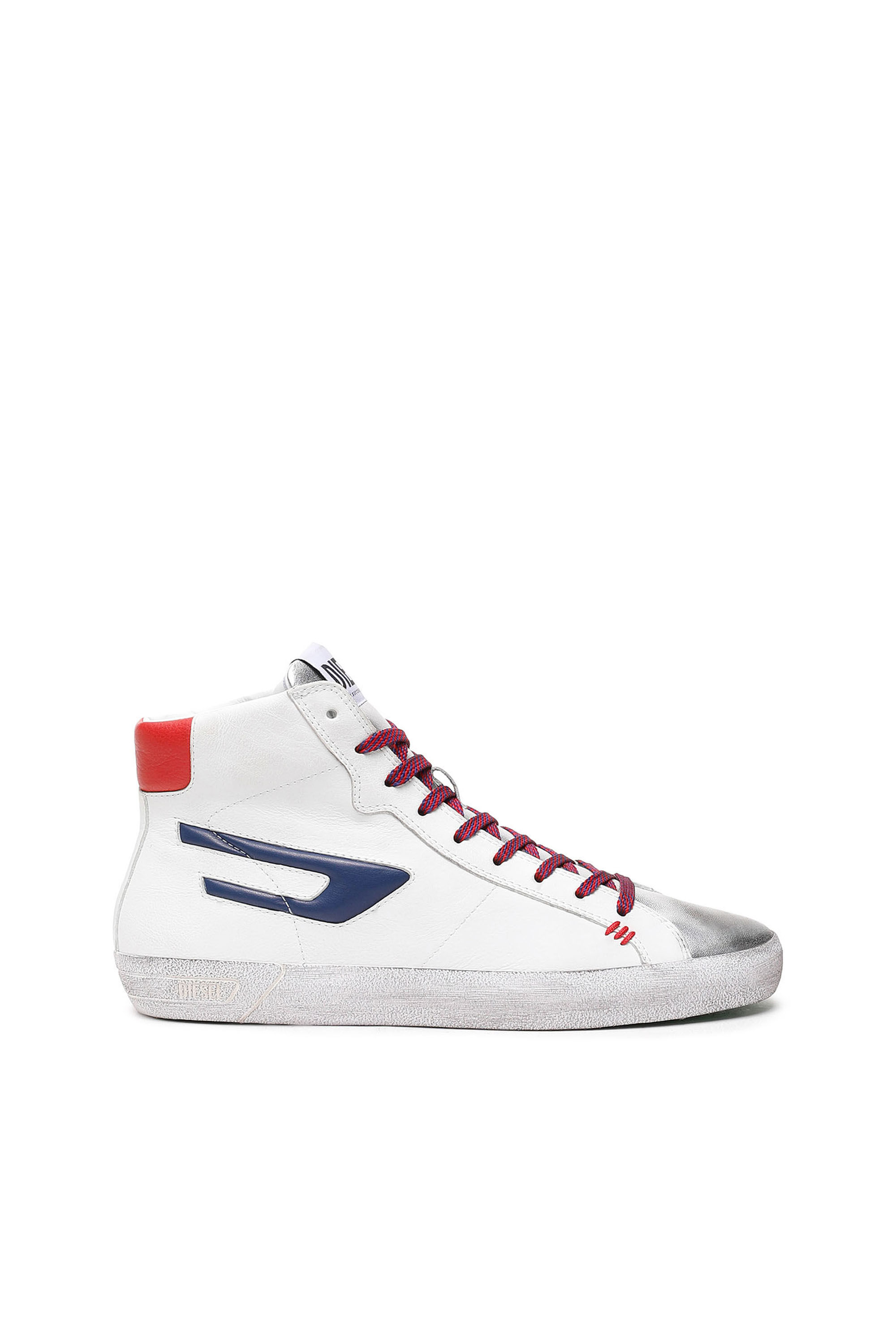 S-LEROJI MID X: High-top sneakers in treated leather | Diesel