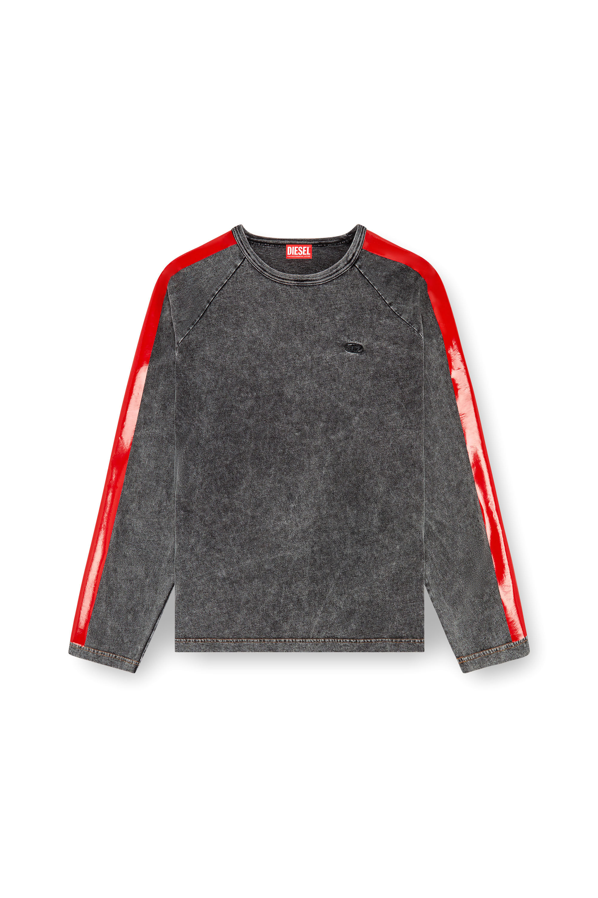 Diesel - T-REDROXT, Camiseta de manga larga con bandas brillantes Hombre in Negro - 2