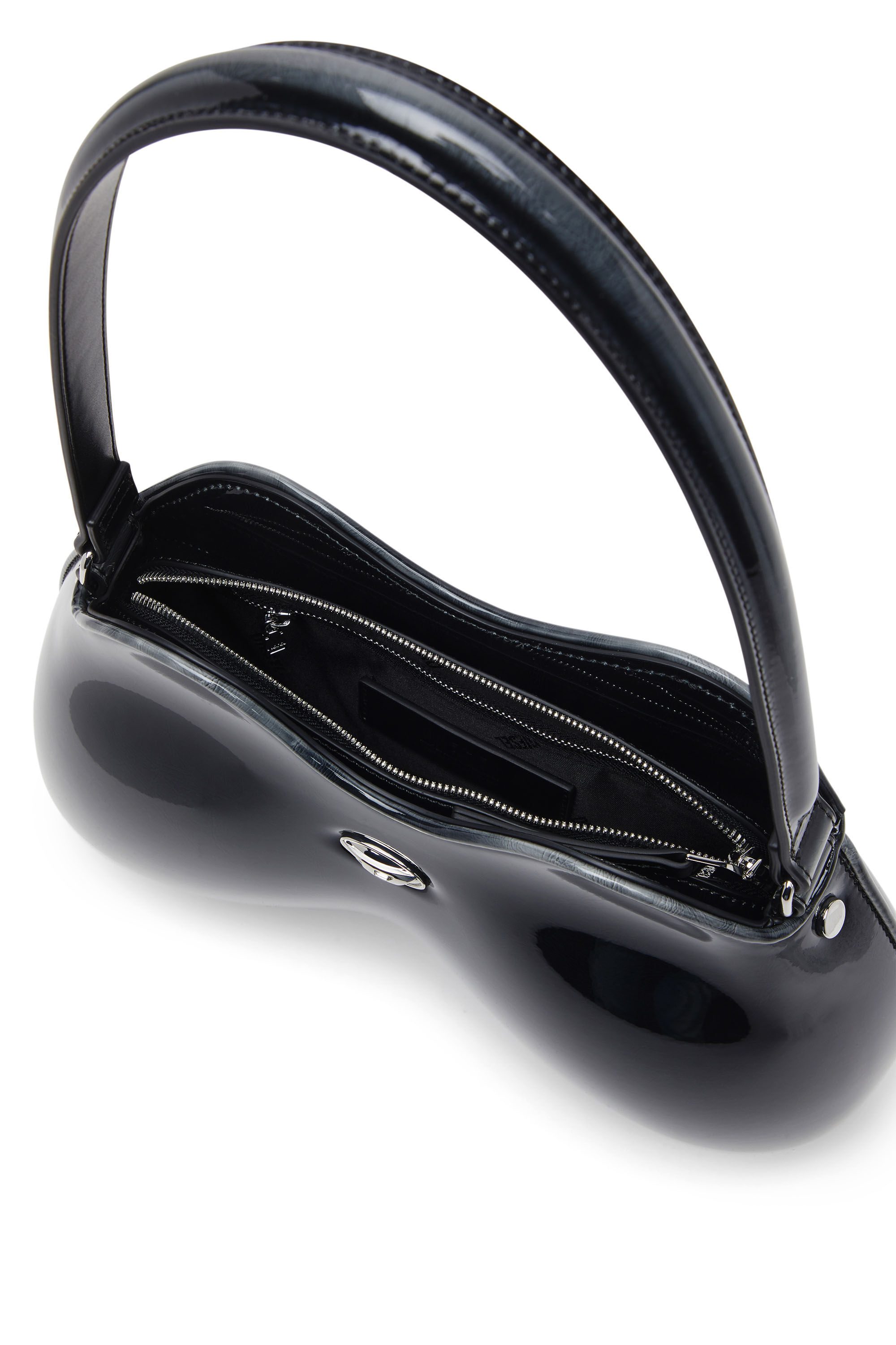Diesel - DOUBLE-D SHOULDER, Bolso rígido de hombro en PU brillante dégradé Mujer in Negro - 2